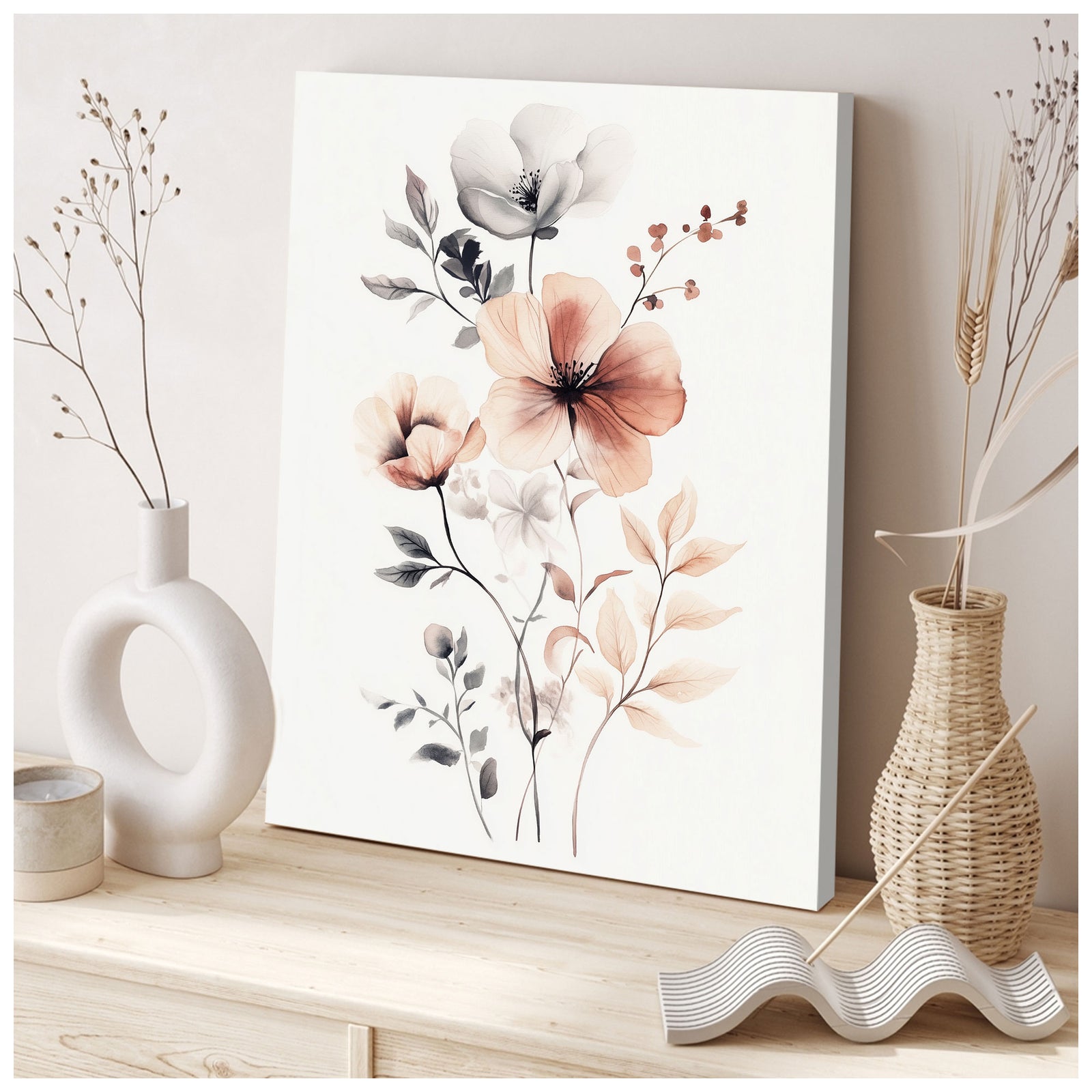 Botanical Watercolor - Minimalist Canvas Wall Art