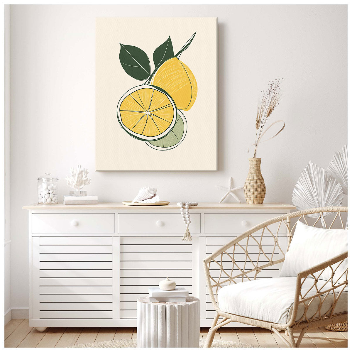 Lemon And Lime Harmony Abstract Wall Art