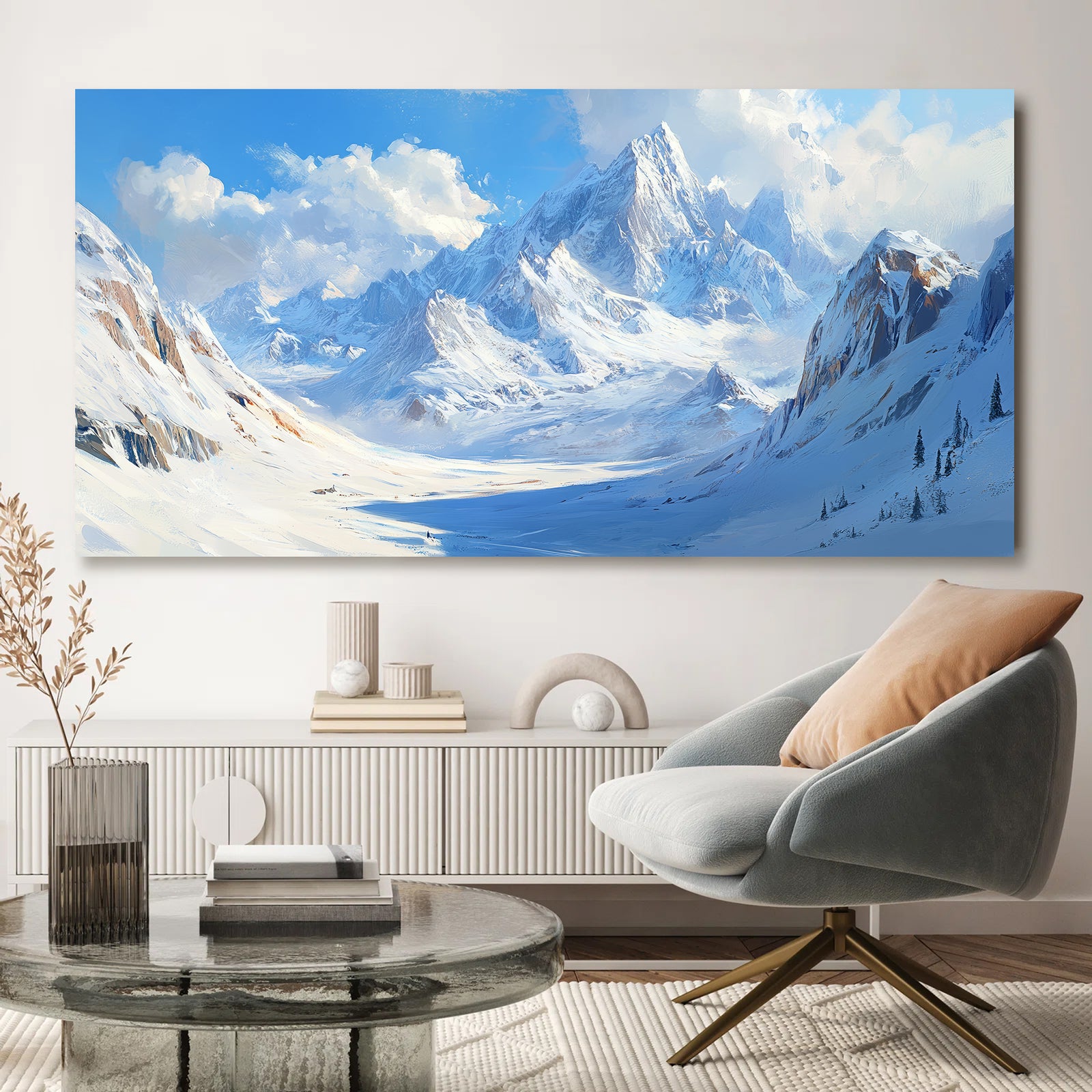 Snowy Mountains Modern Wall Artwork