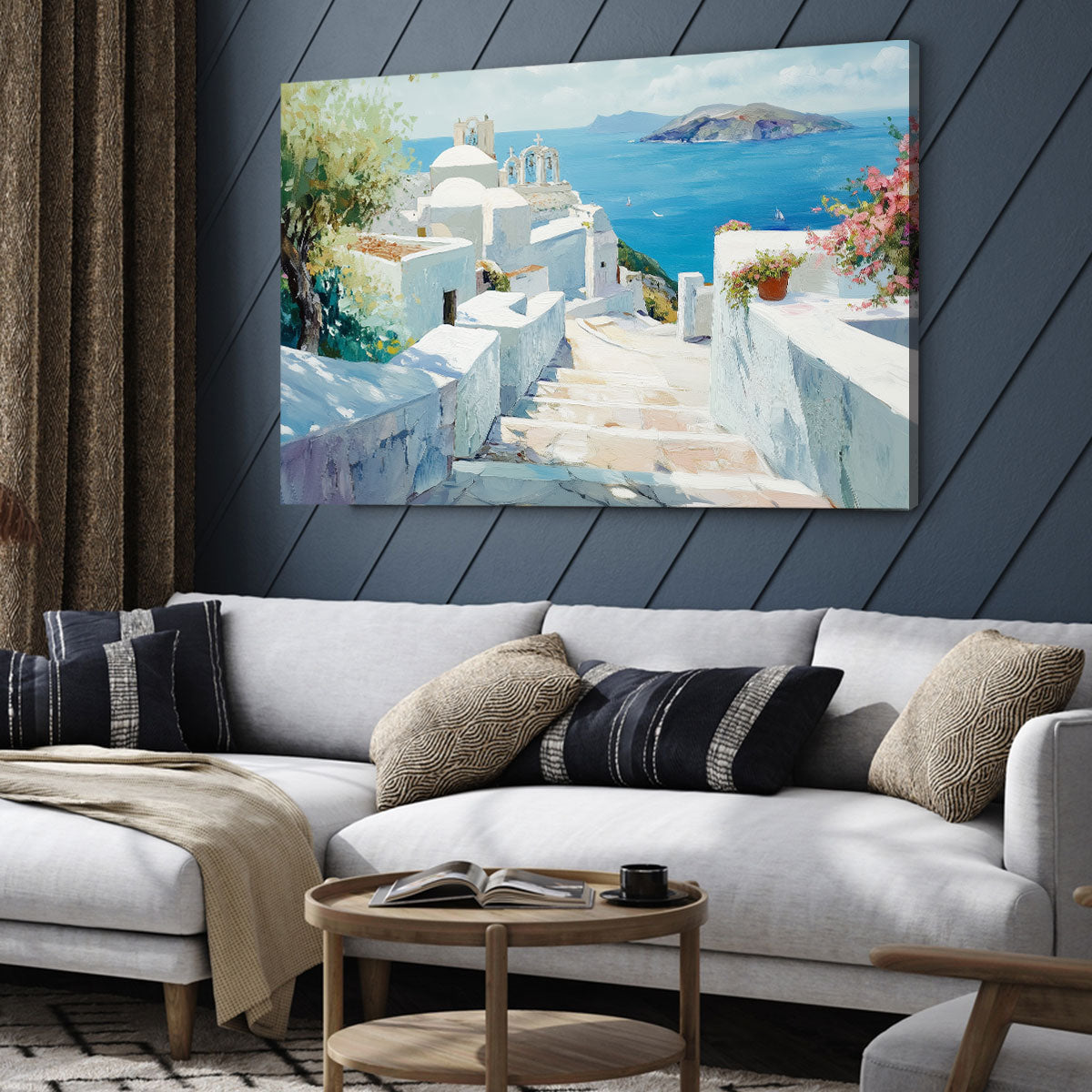 Santorin Mediterranean Art Canvas Artwork