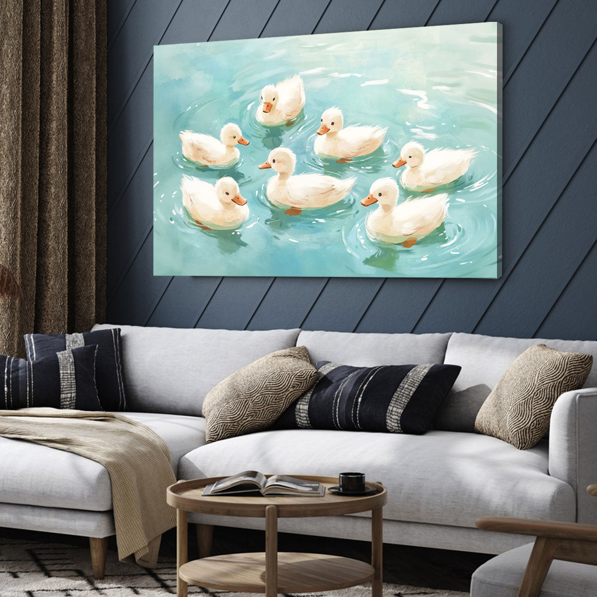 Canvas Duck Painting Pond Nature Artwork