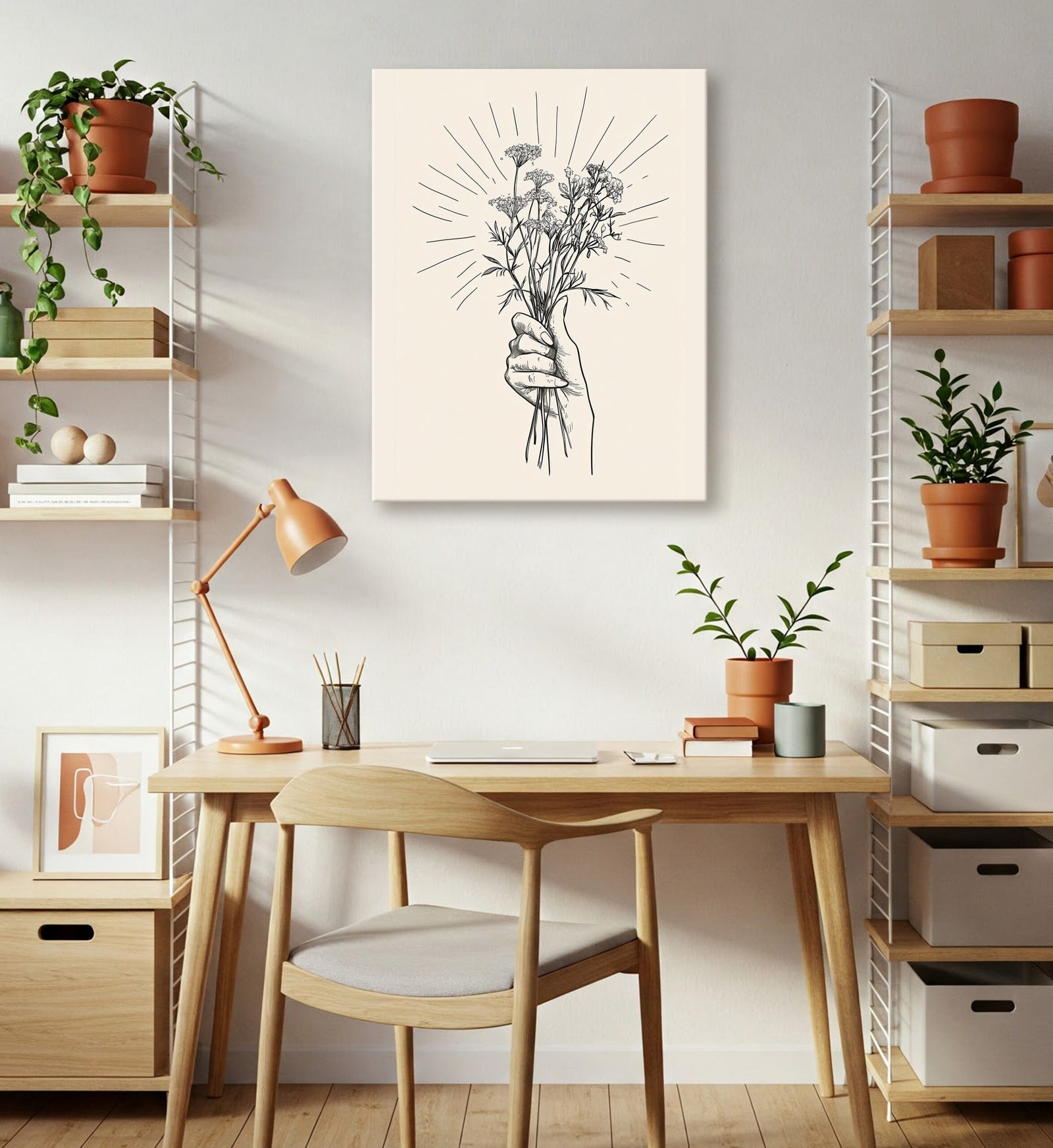 Wildflower Hand Boho Canvas Art