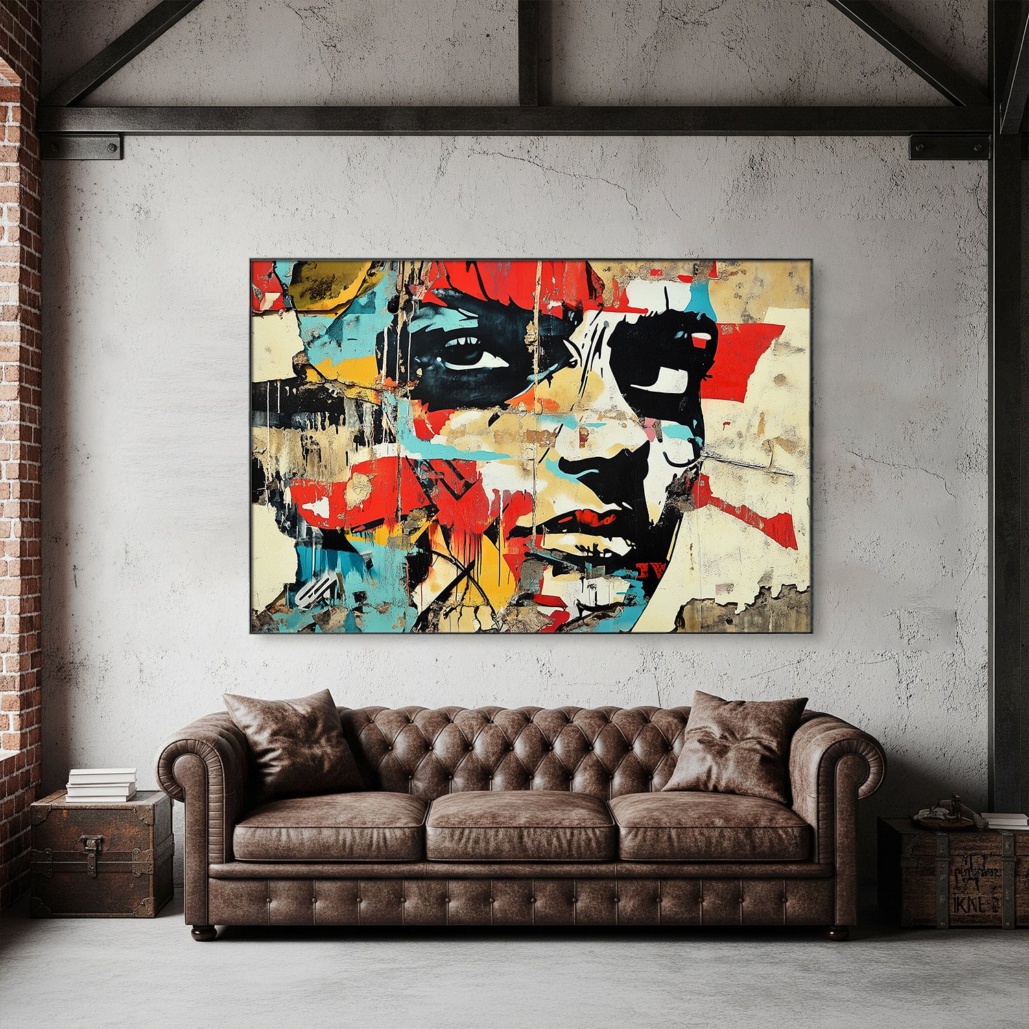 Urban Street Art Canvas With Bold Graffiti Layers