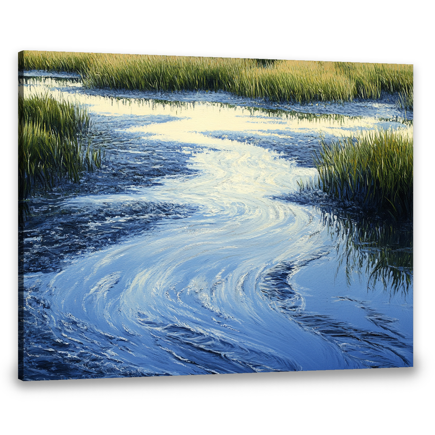 Serene Waters Natural Landscape Abstract Canvas Wall Art