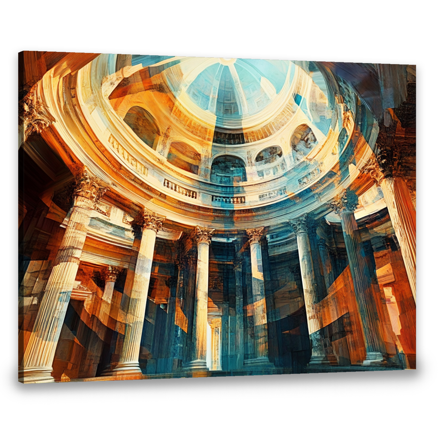Vibrant Architecture Abstract Canvas Wall Art for Living Room