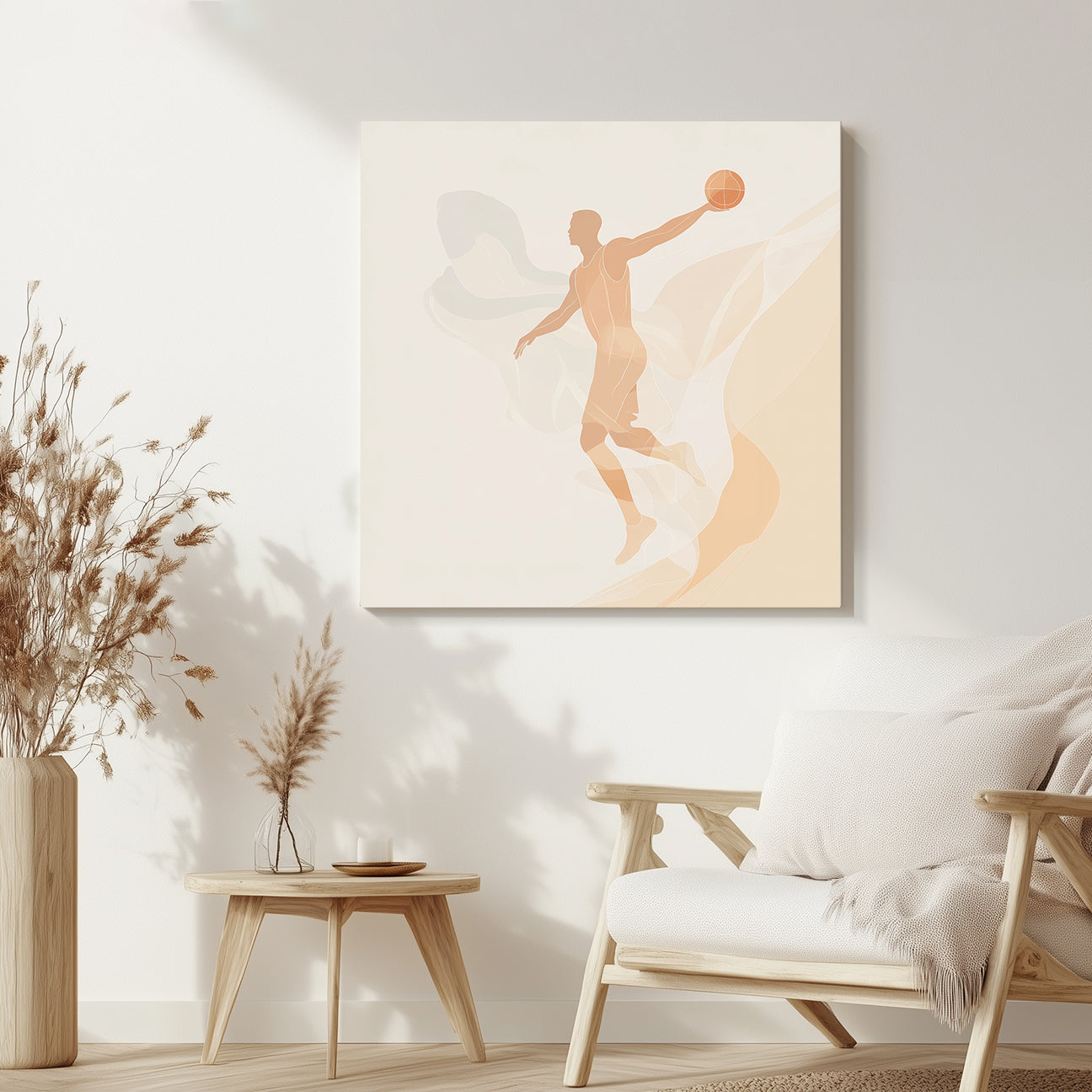 Minimalist Basketball Player Canvas Wall Art