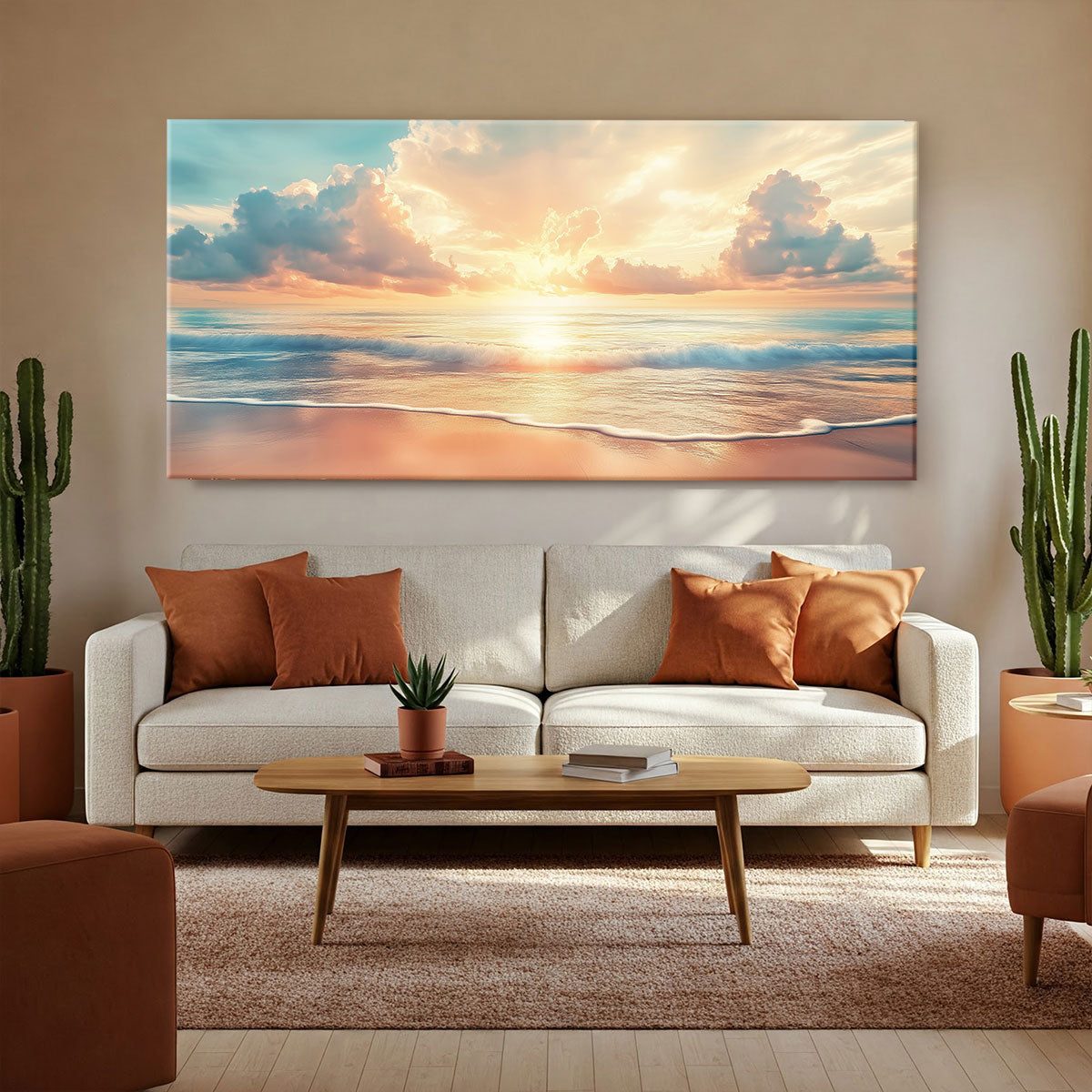 Peaceful Horizon Glow Beach Wall Art
