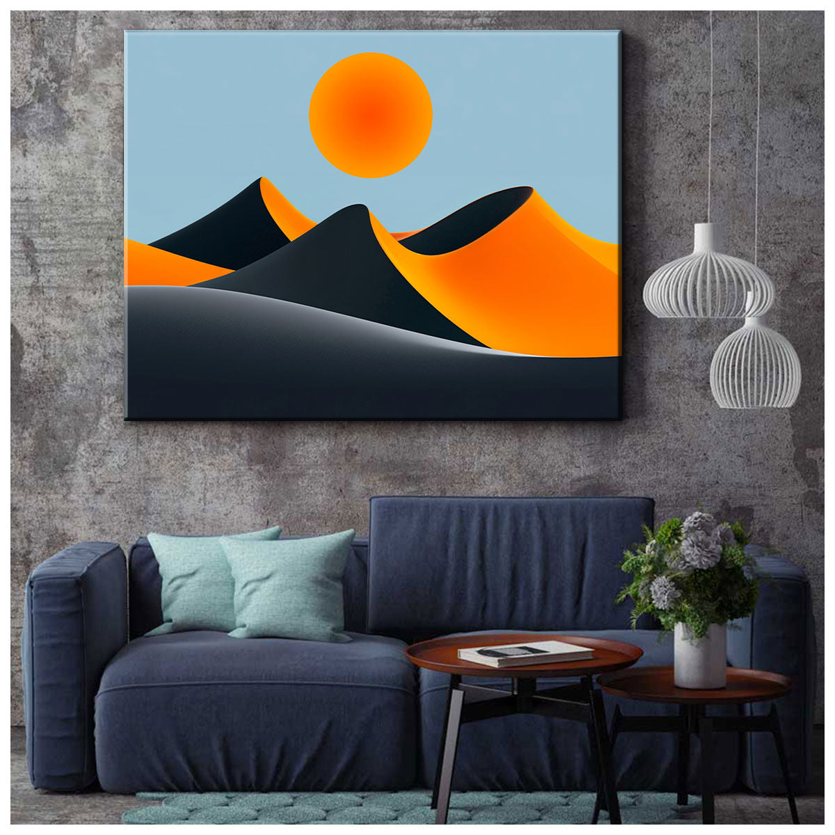 Surreal Desert Bloom Canvas Desert Painting