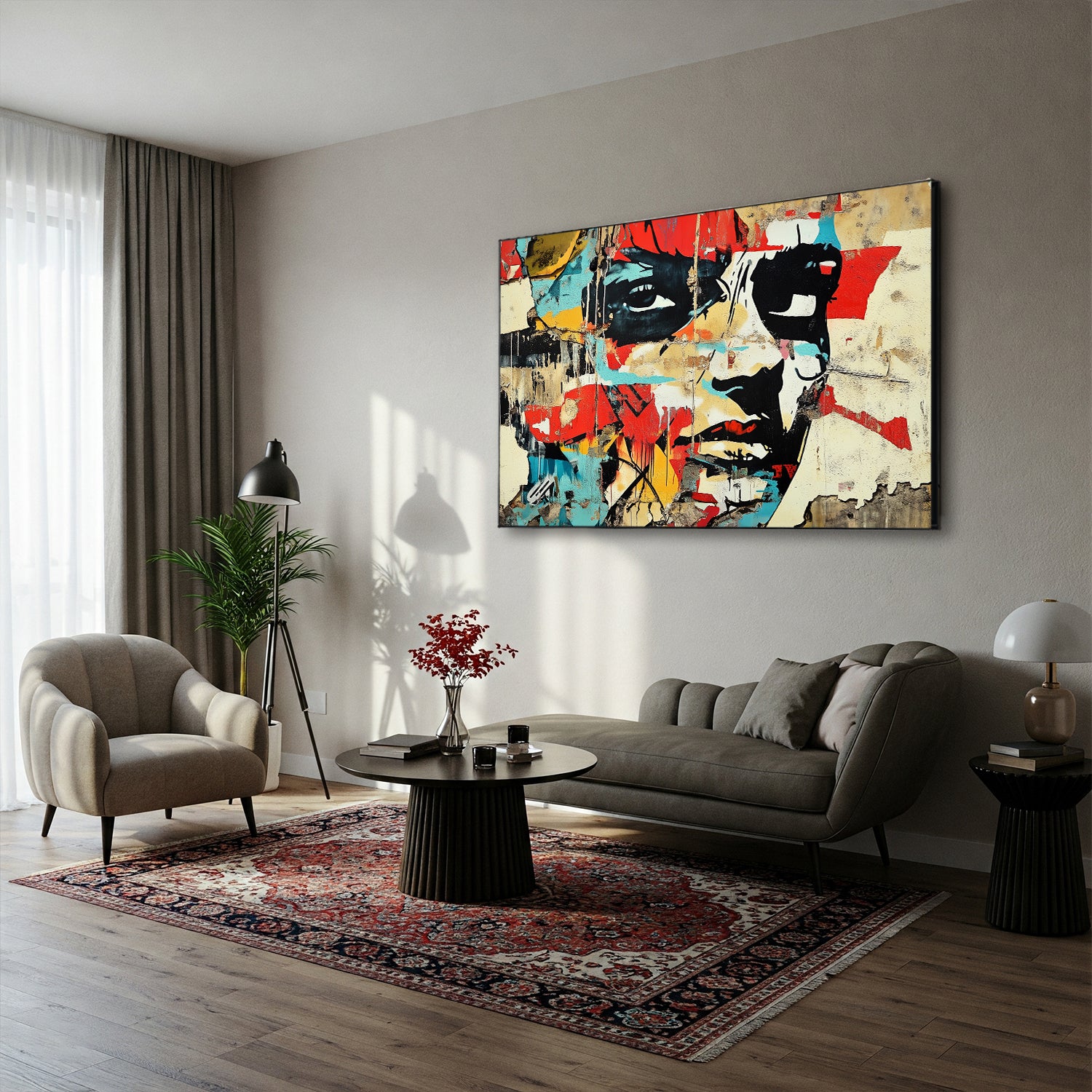 Urban Street Art Canvas With Bold Graffiti Layers
