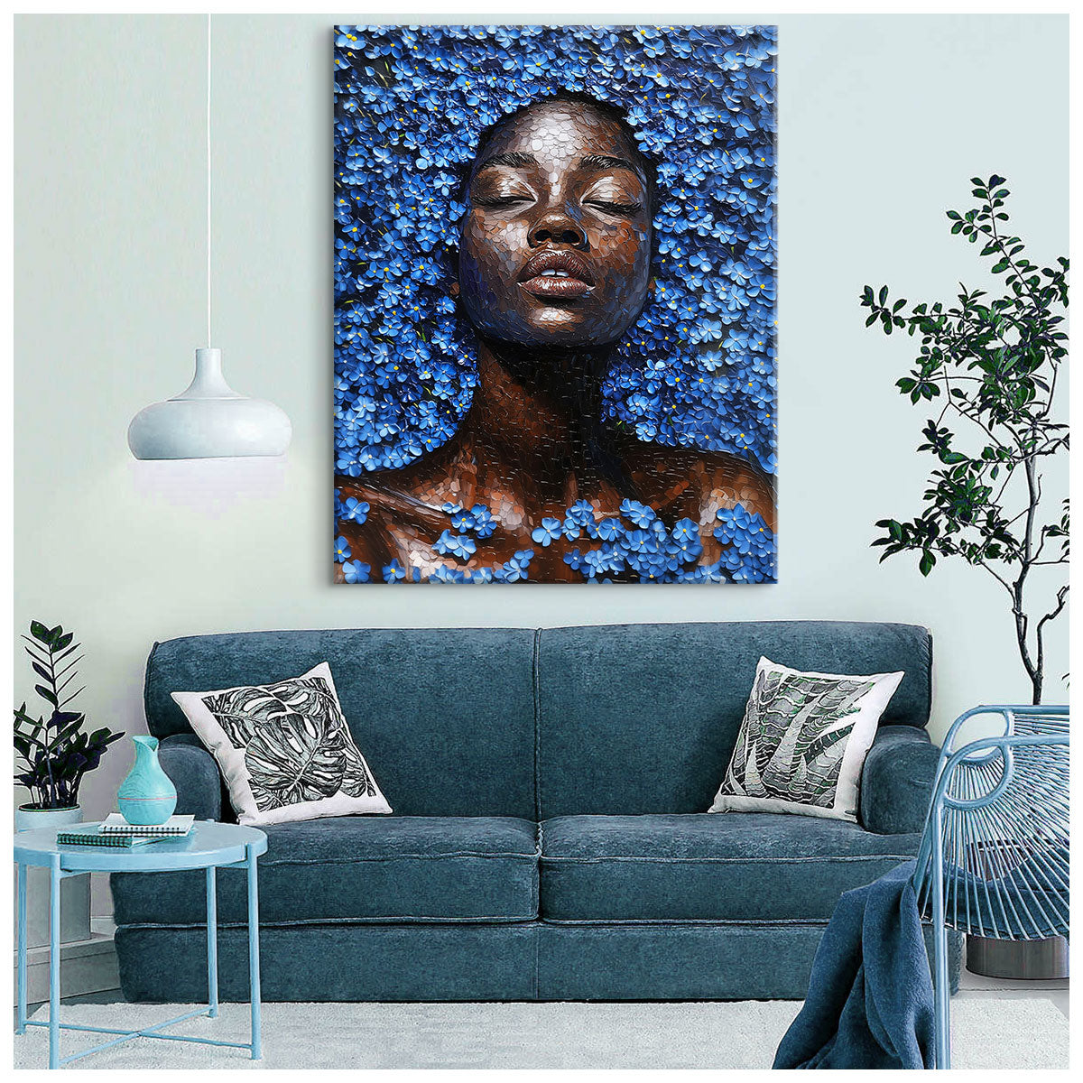 Sapphire Muse In Blossoms Fine Arts Print