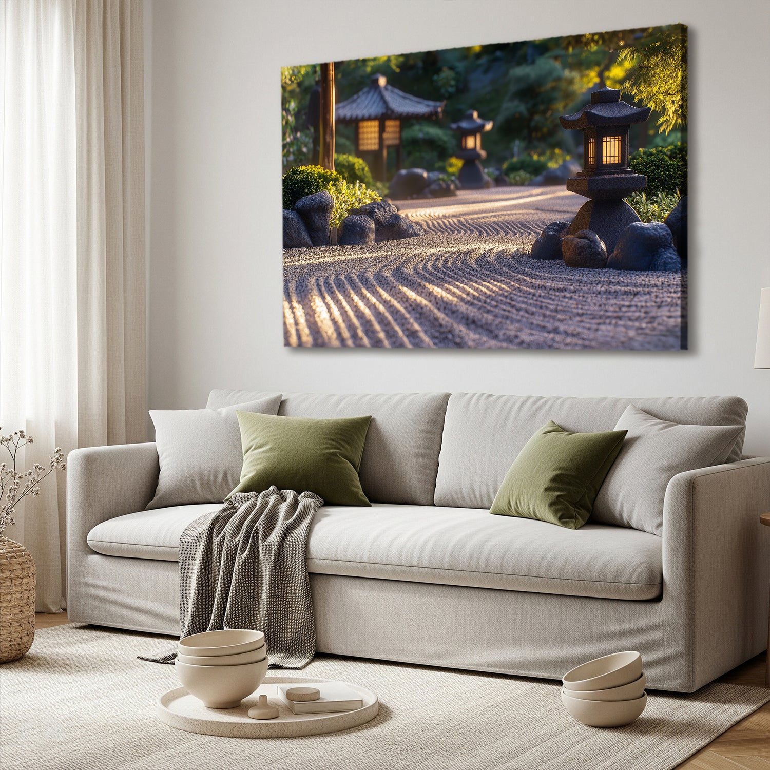 Japanese Zen Garden Minimalist Canvas Wall Art Decor