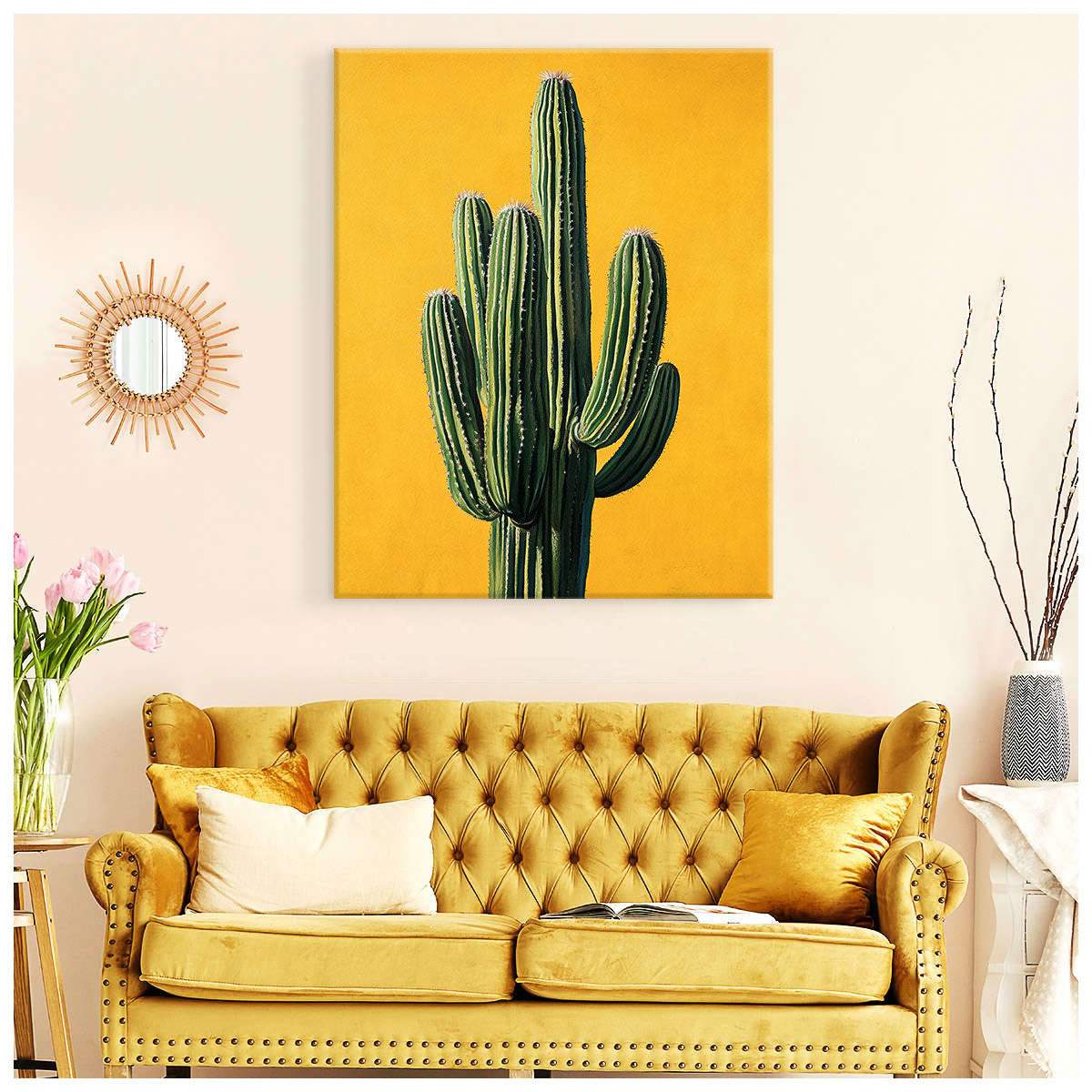 Saguaro Cactus Painting Canvas Portrait