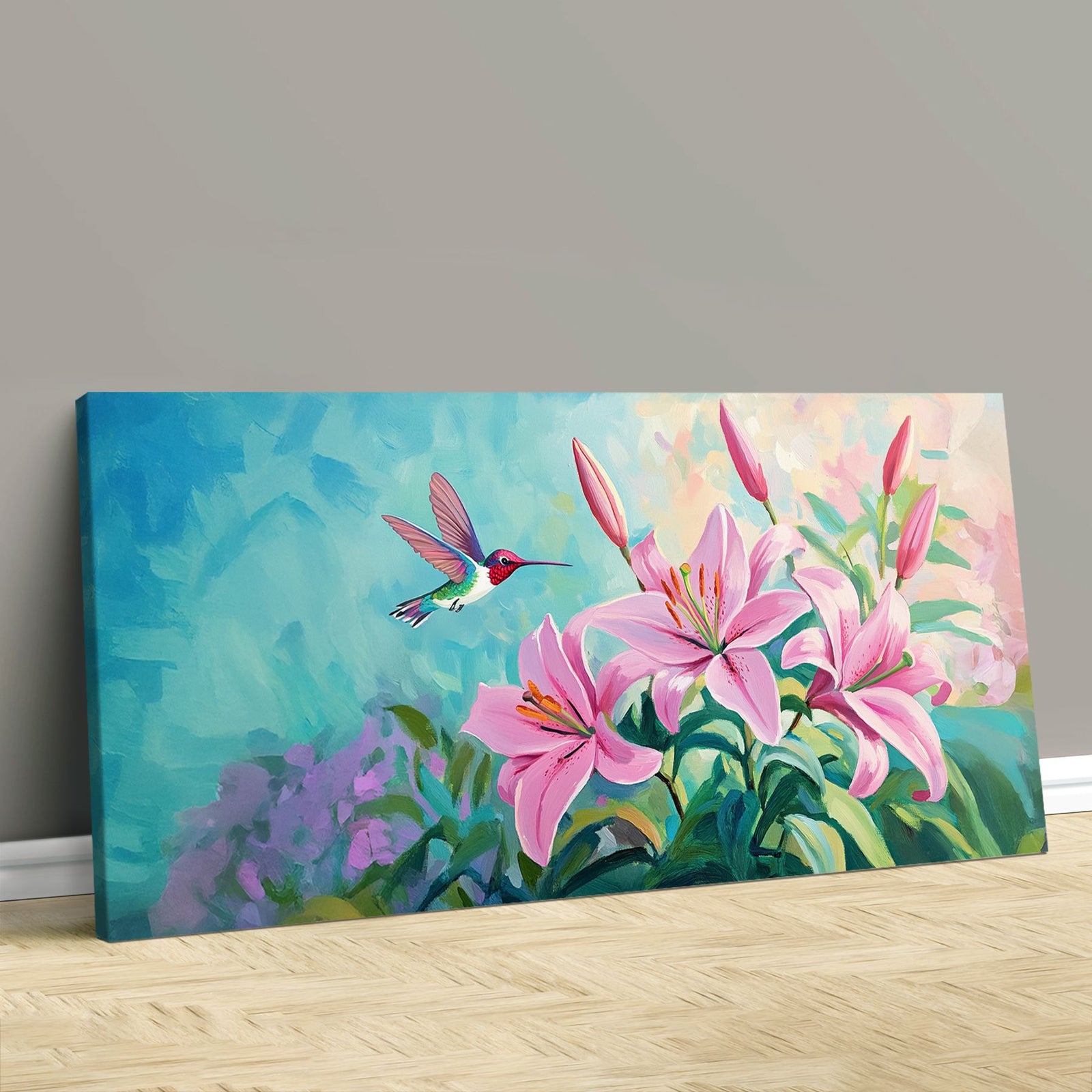 Hummingbird Floral Dance Vintage Artwork