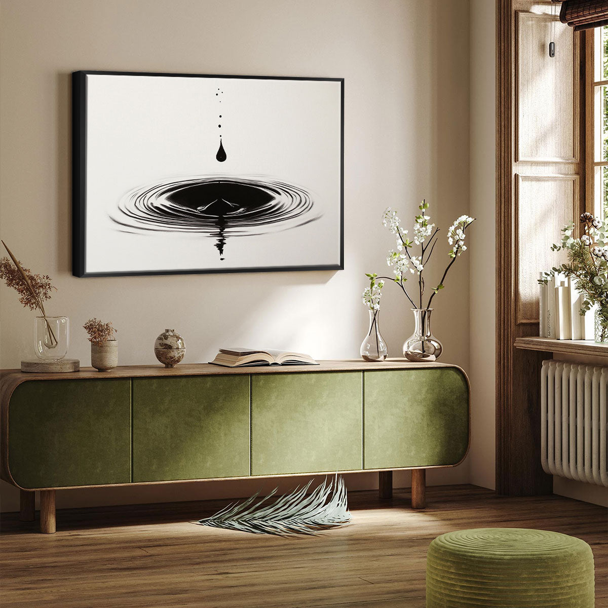 The Movement of Water – Minimalist Ripple Effect Canvas Wall Art