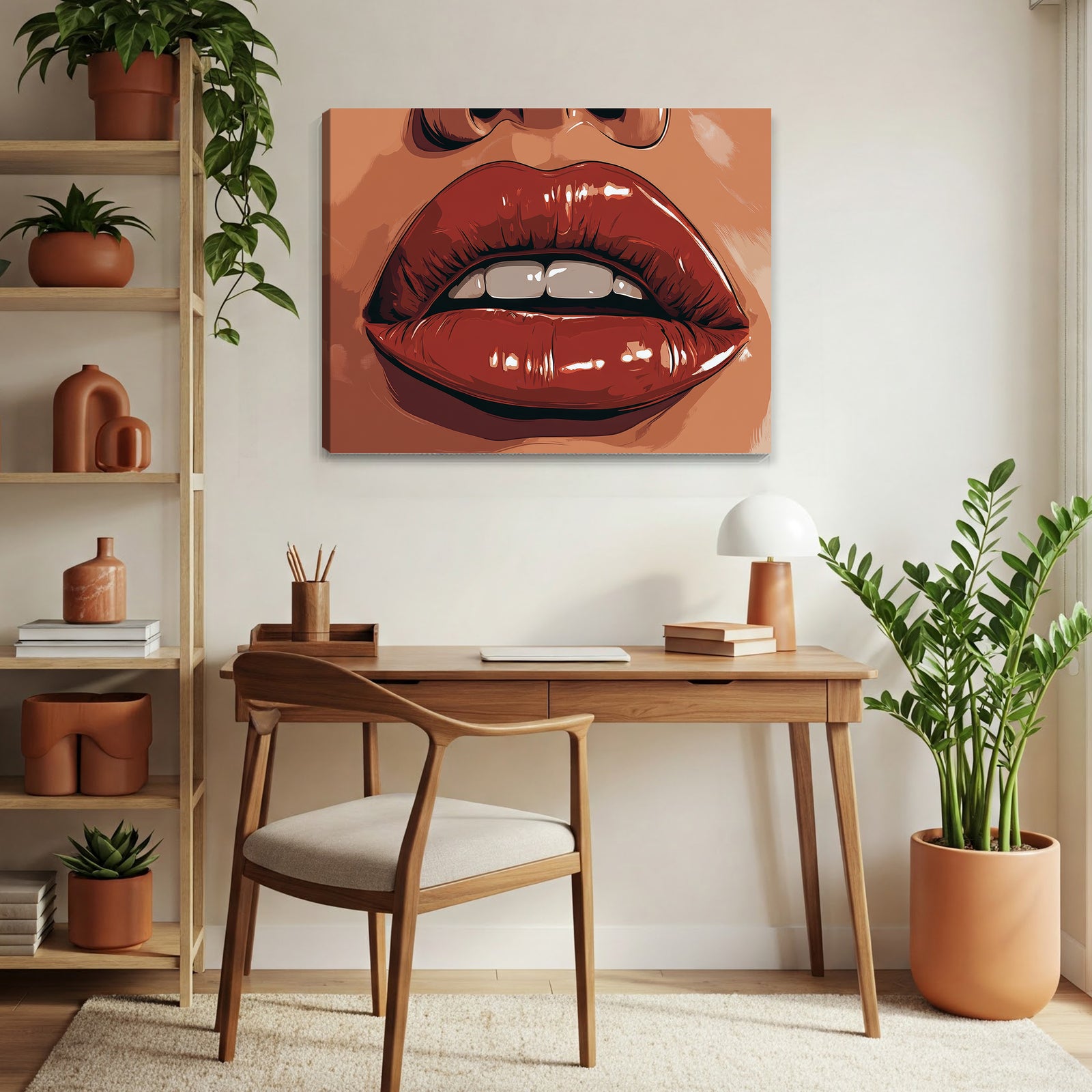 Glam Pop Lips Abstract Wall Art