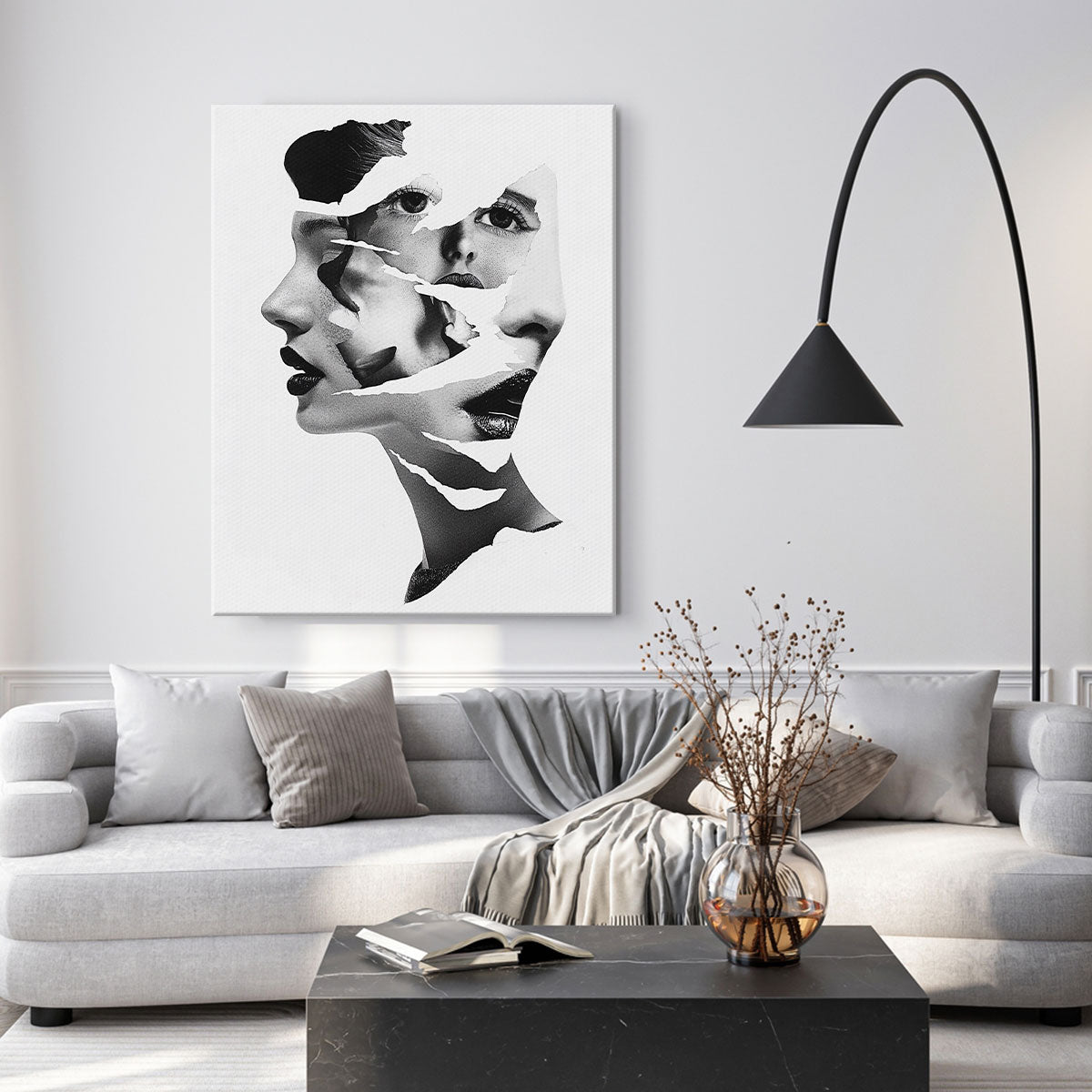 Fragmented Faces Abstract Wall Art