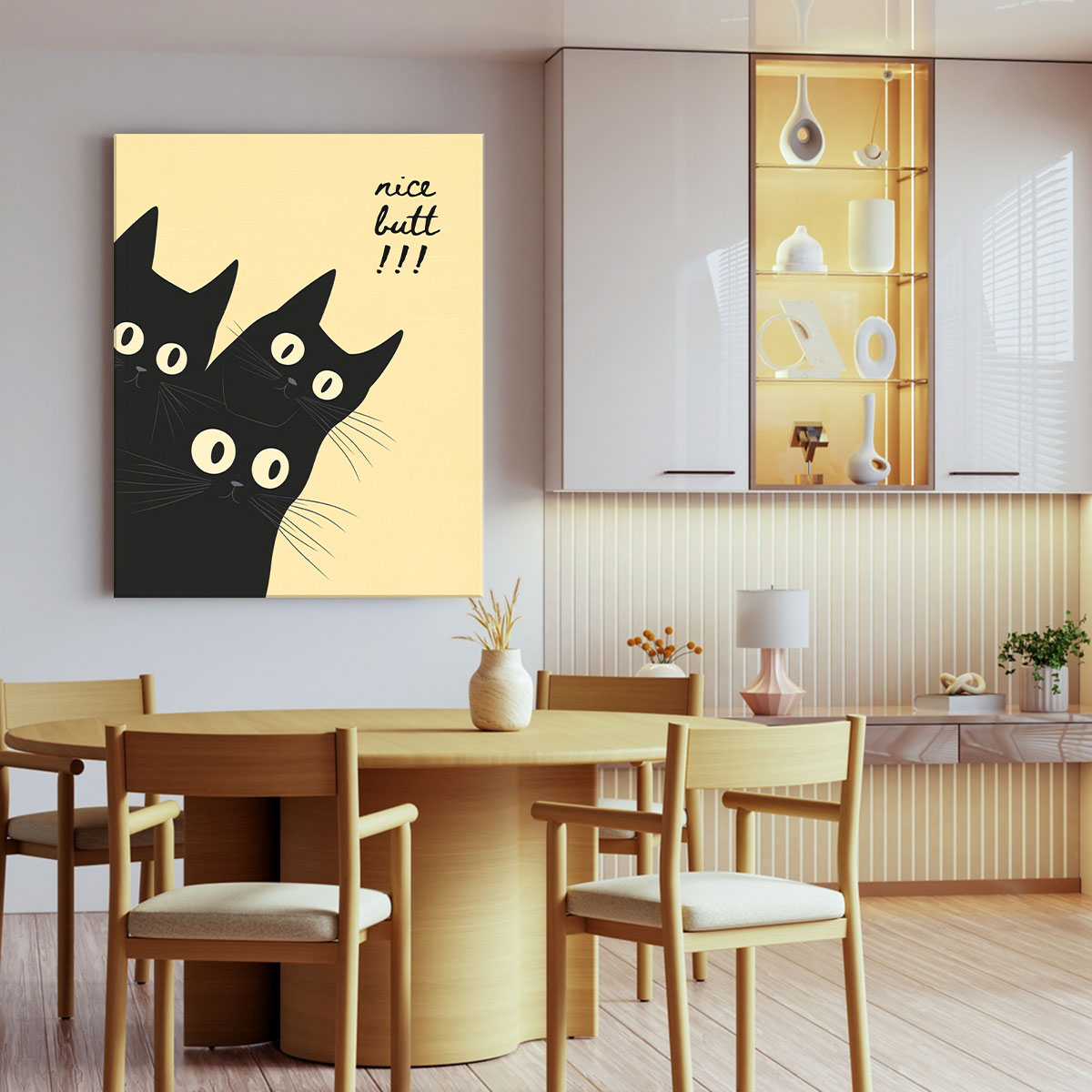 Cheeky Cat Quote Modern Wall Artwork