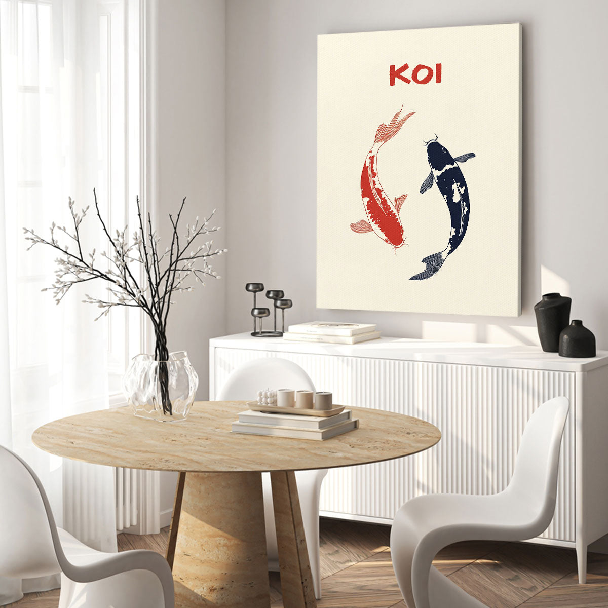 Koi Fish Canvas Modern Wall Artwork