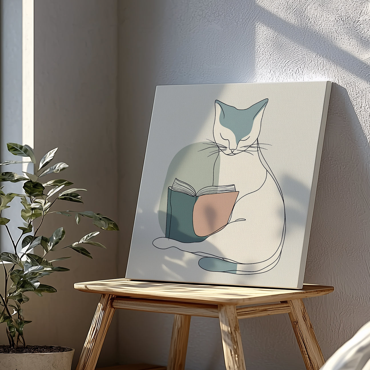 Open Book Minimalist Canvas Wall Art