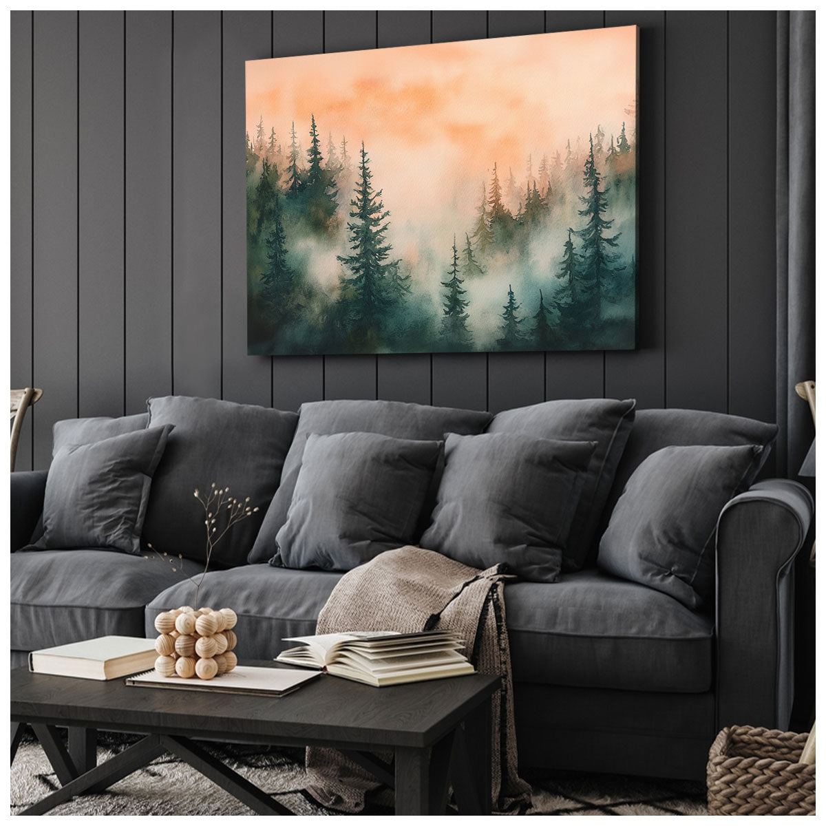 Forest Watercolor - Minimalist Canvas Wall Art