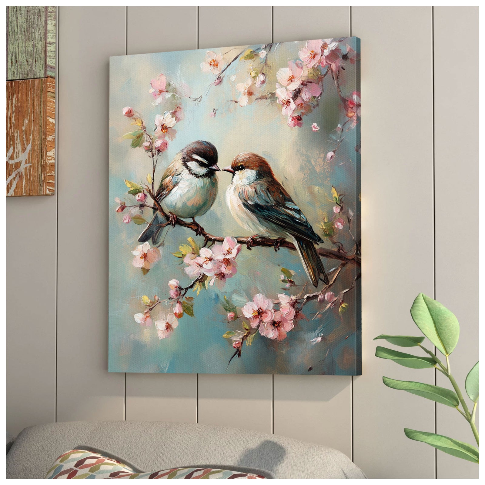 Resting Birds - Vintage Oil Painting Canvas Print
