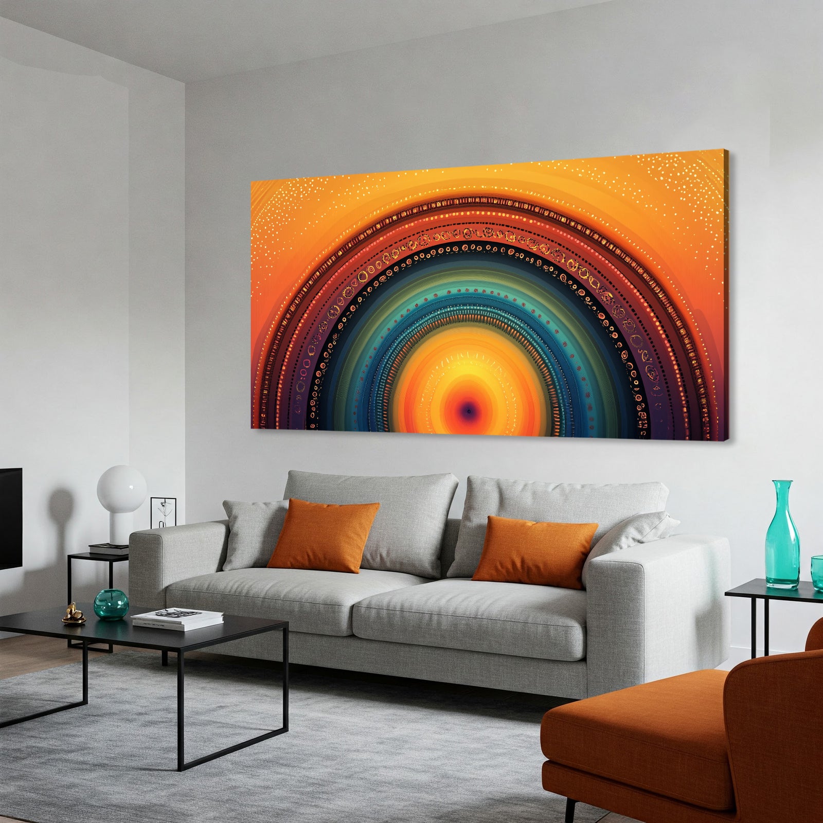 Rainbow Arch Abstract Boho Canvas Wall Art