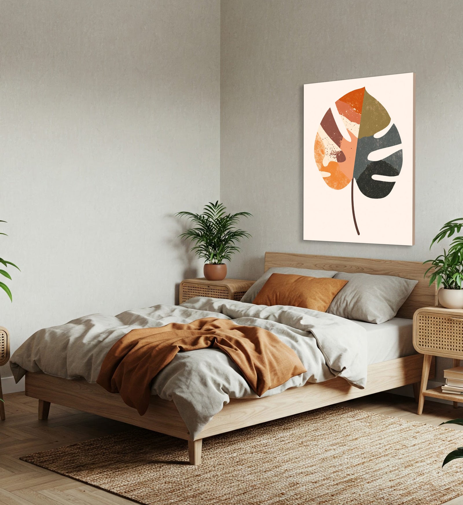 Monstera Leaf Abstract Wall Art