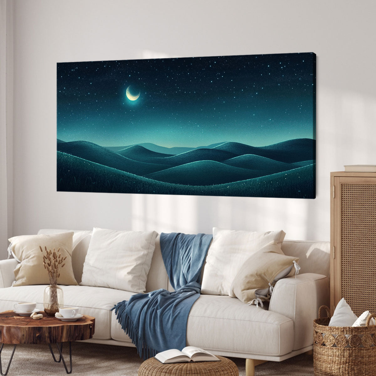 Dreamy Moon Boho Wall Decor Canvas