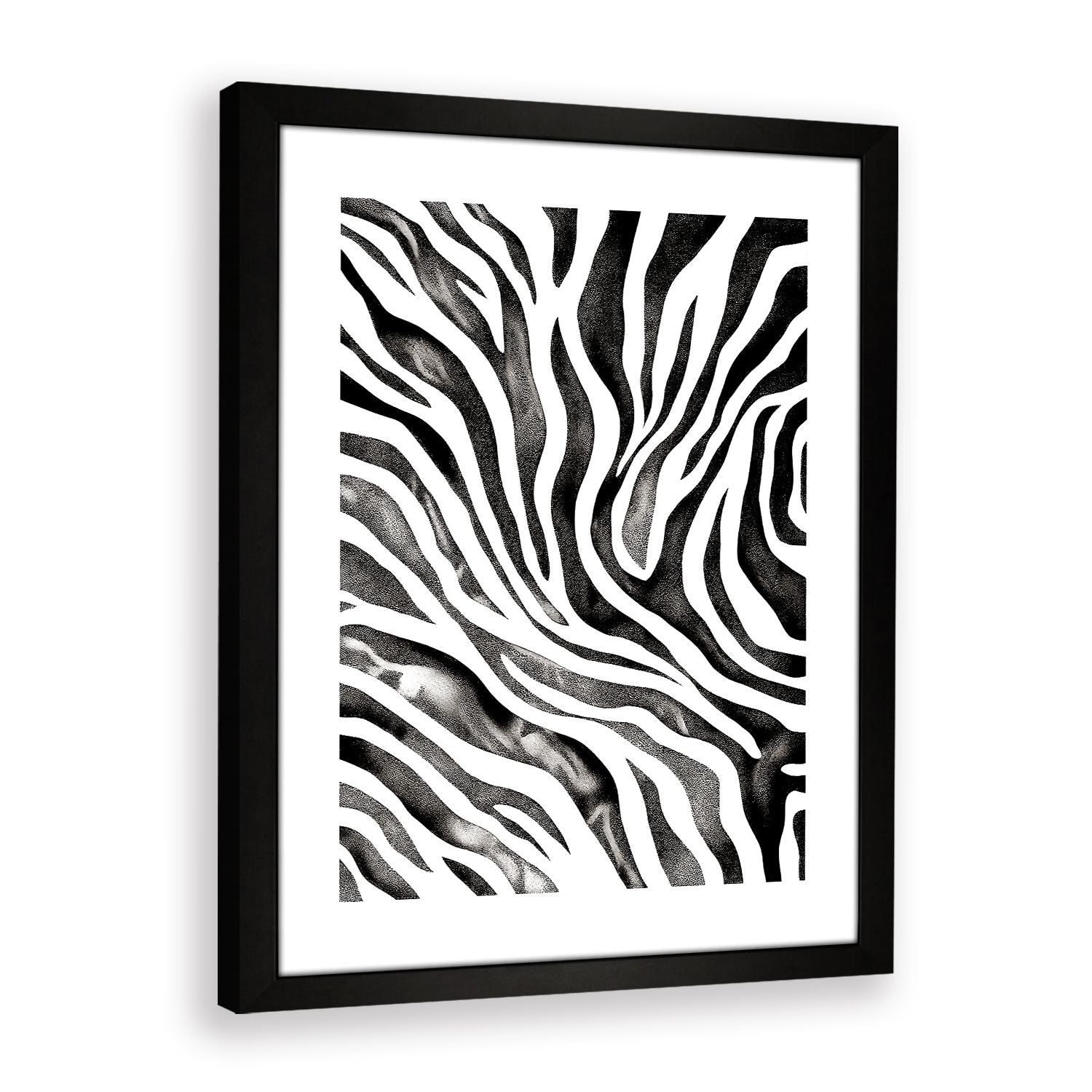 Monochrome Stripes Abstract Canvas Print for Living Room