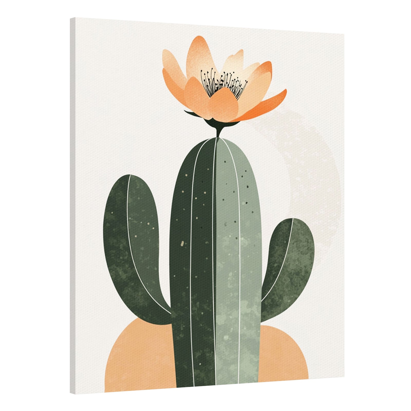 Minimalist Cactus Canvas Wall Art