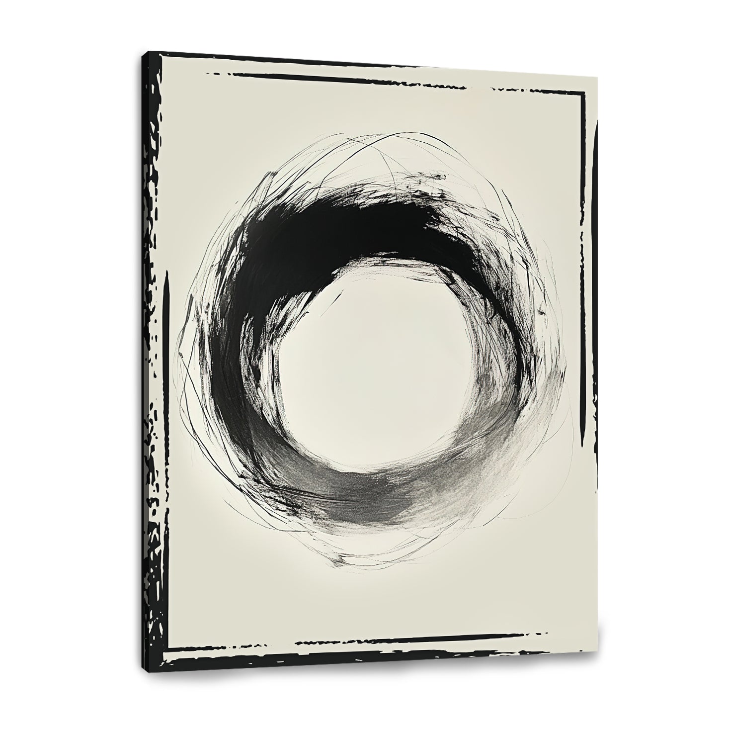 Zen Circle Abstract Canvas Print for Living Room