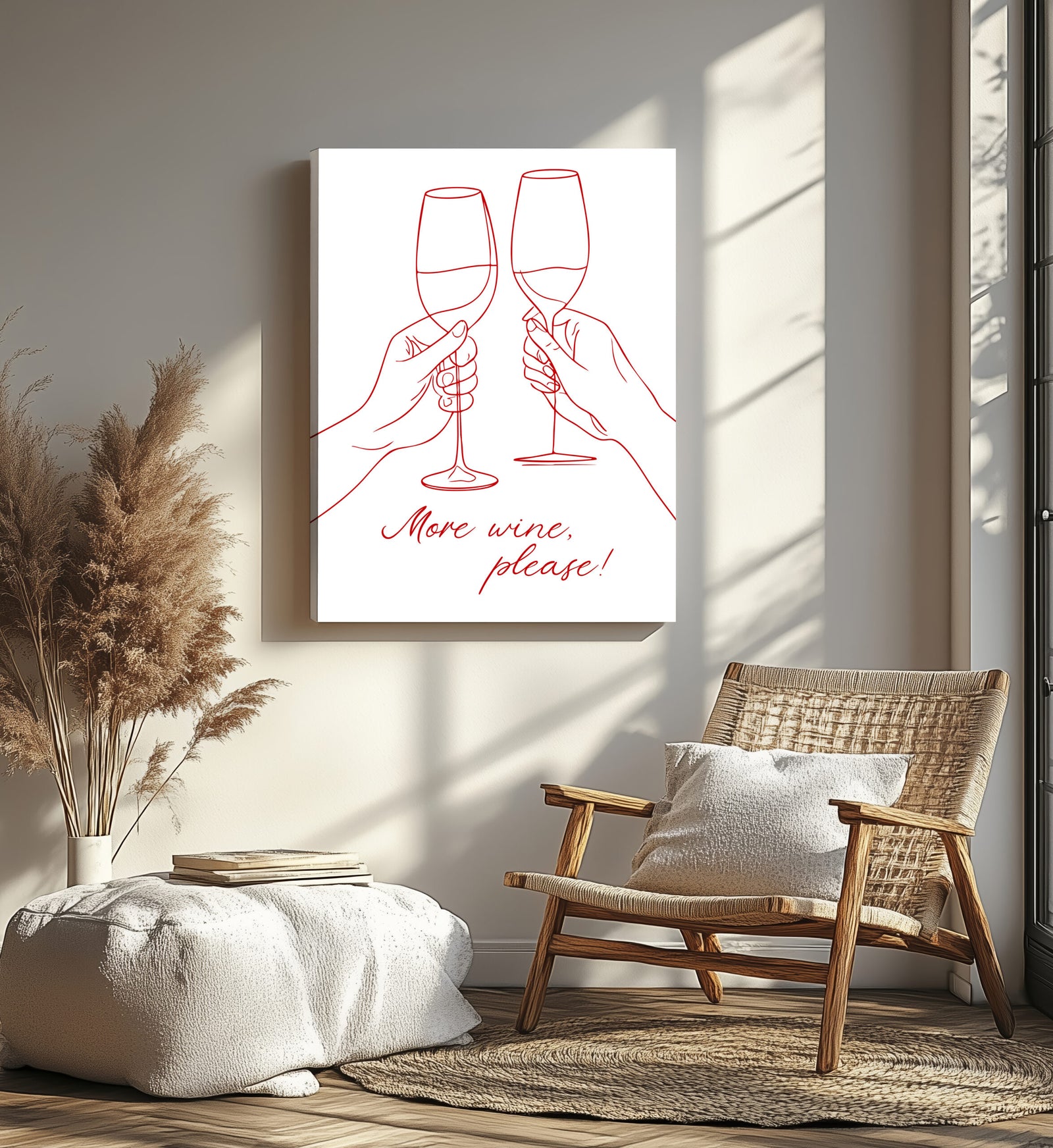 More Wine, Please Minimalist Wall Art
