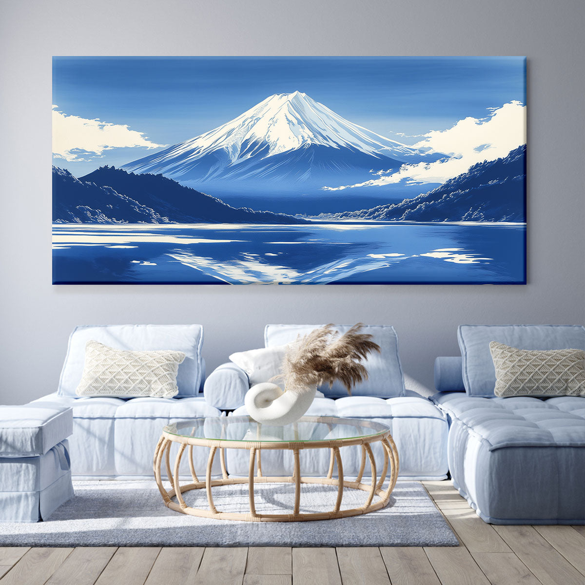 Azure Harmony Snow Mountain Wall Art