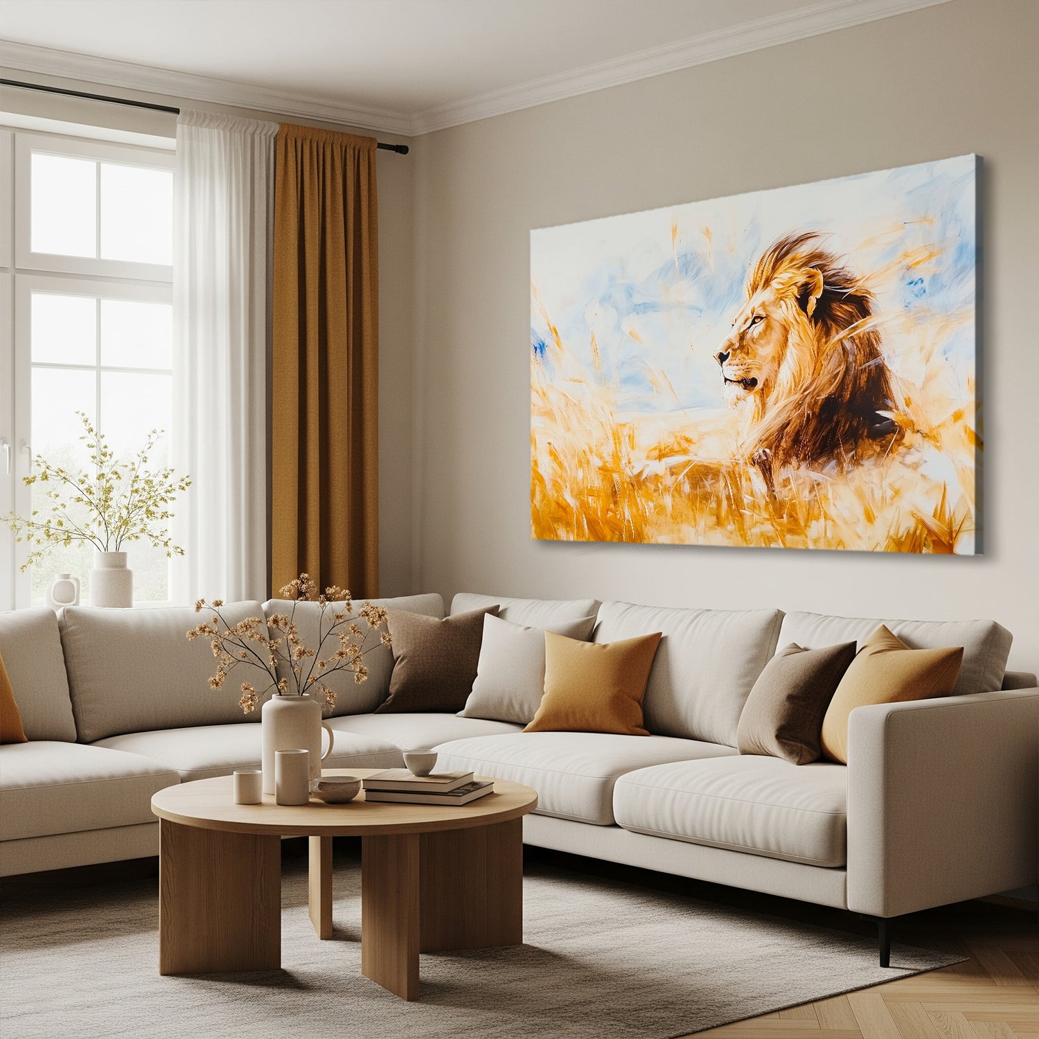 Majestic Lion Fine Art Oil Painting on Canvas