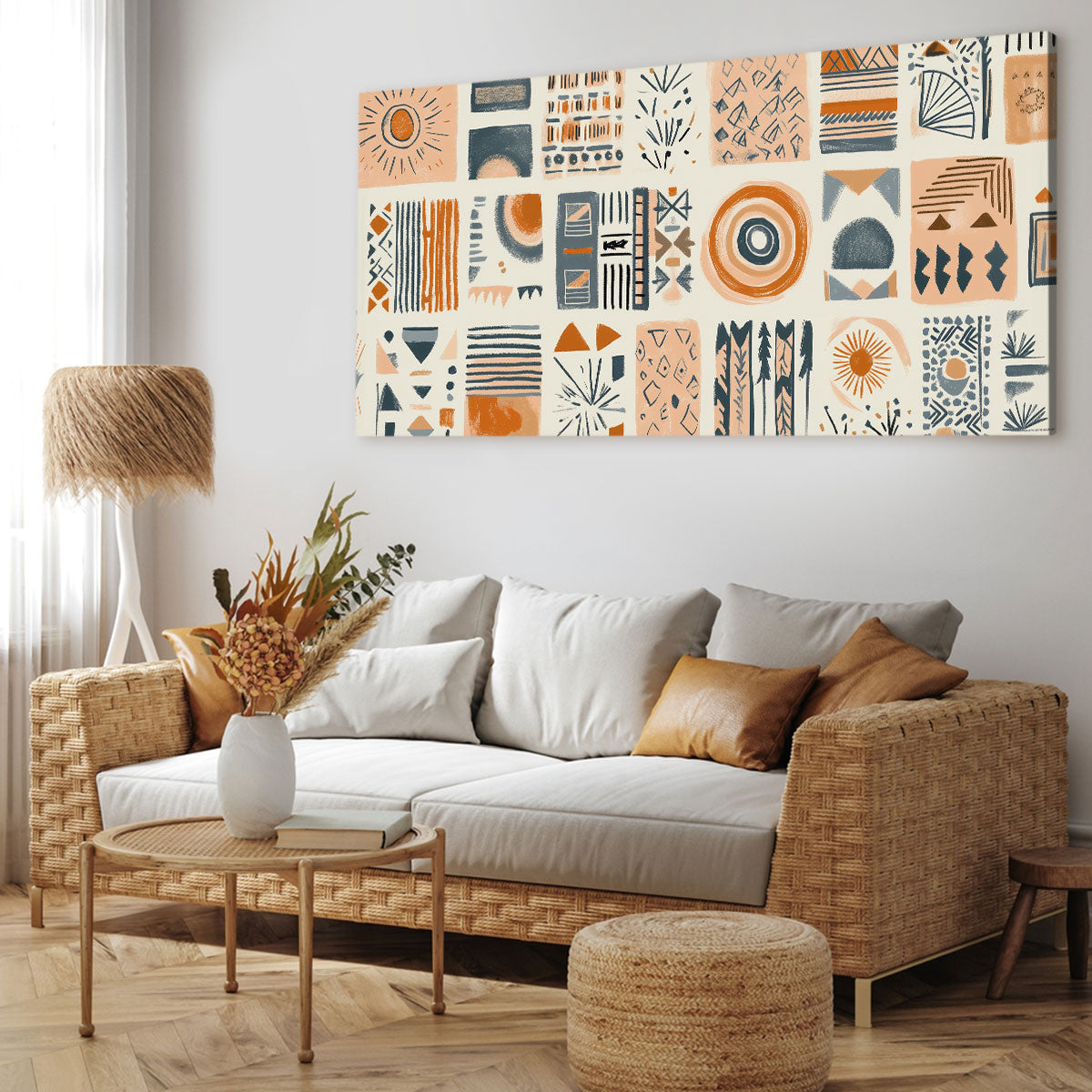 Chromatic Block Shapes Boho Wall Decor