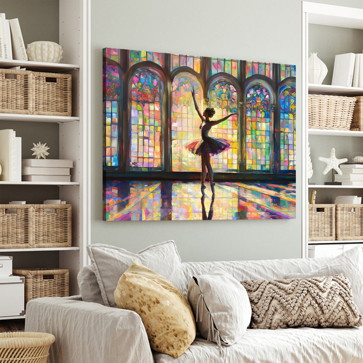 Graceful Ballerina Dancing Oil Painting Canvas Wall Art