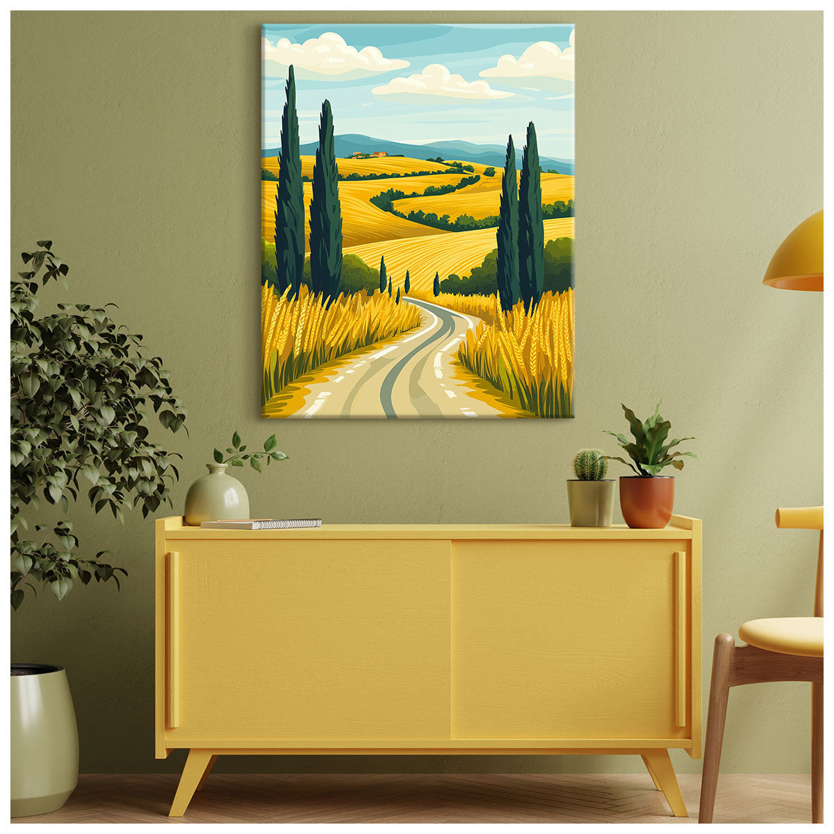 Cypress Trees Canvas Vintage Artwork