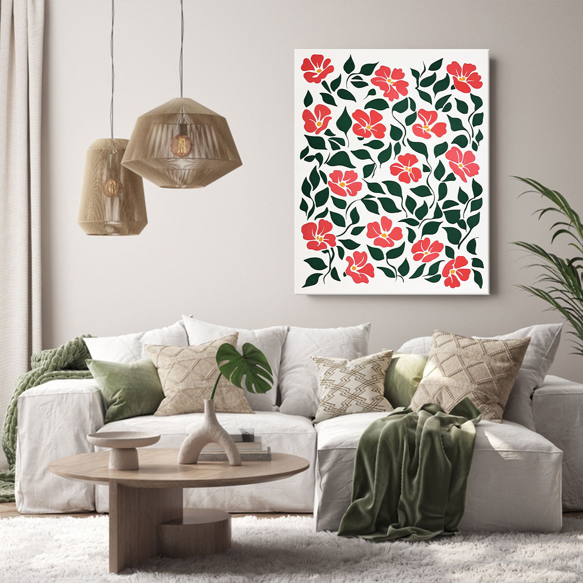 Eye-Catching Flower Pattern Boho Wall Decor