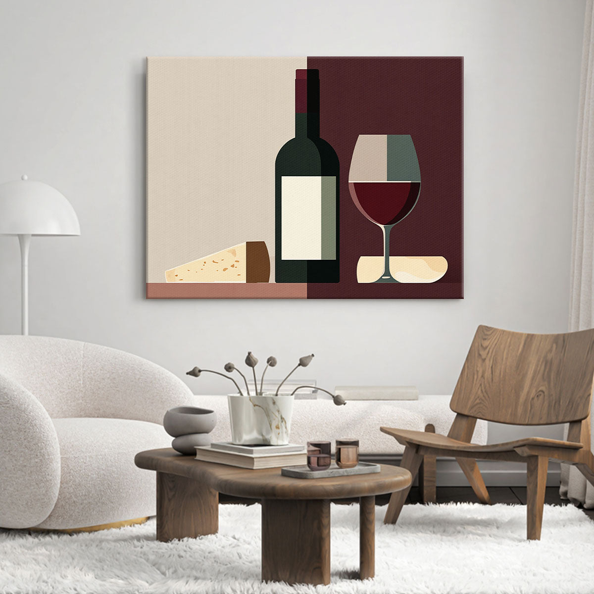 Minimalist Wine Bottle Canvas Wall Art
