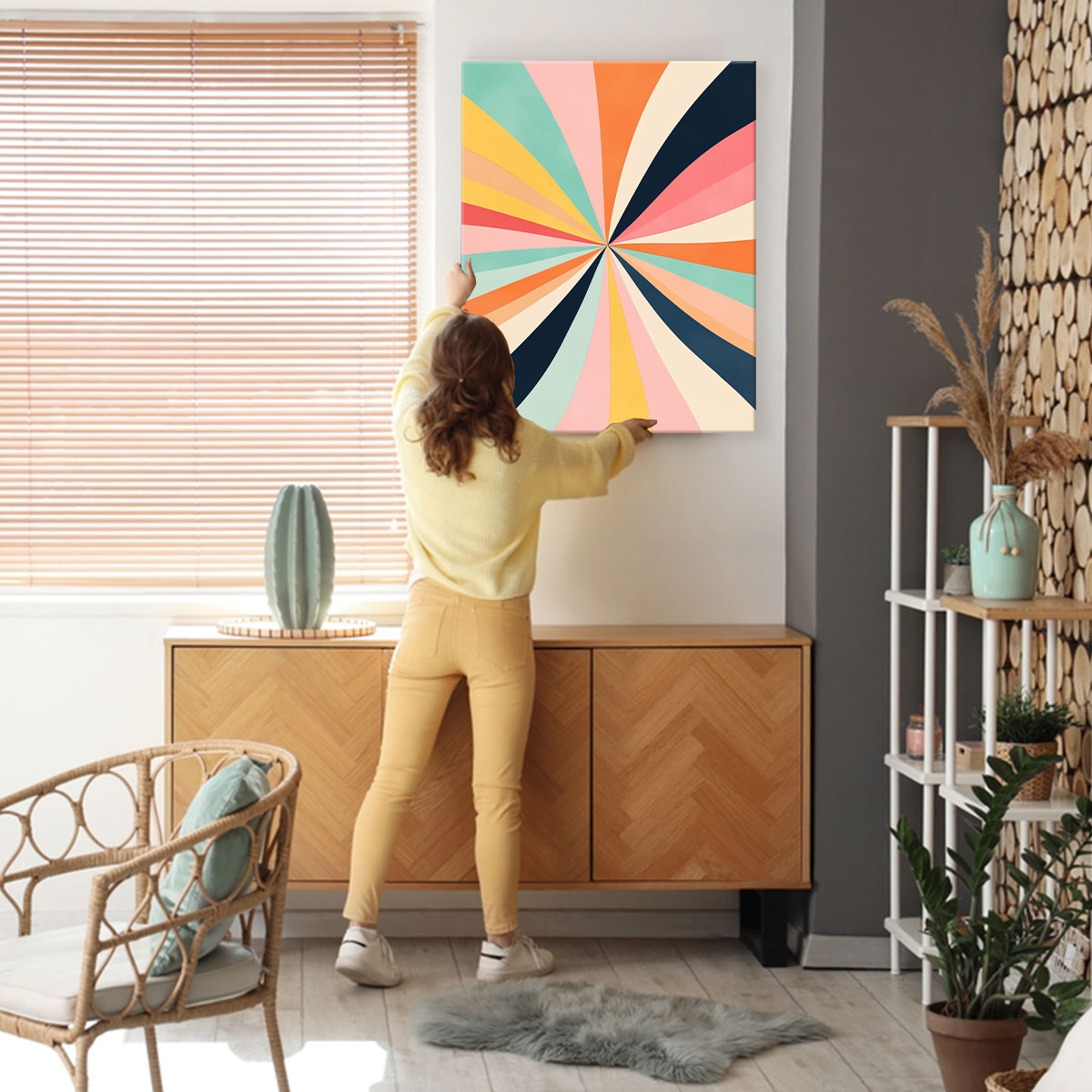 Sun Burst Energy Canvas Vintage Artwork