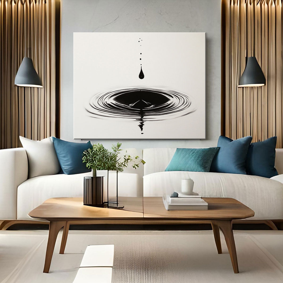 The Movement of Water – Minimalist Ripple Effect Canvas Wall Art