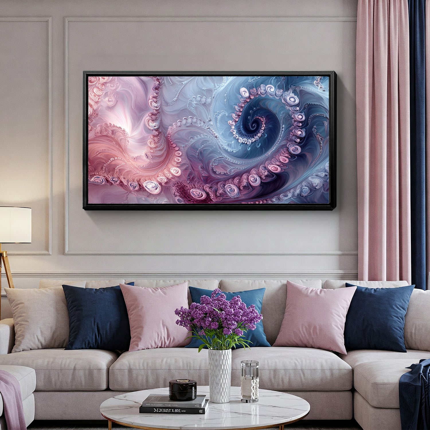 Fluid Abstract Canvas Art in Beige and Neutral Tones