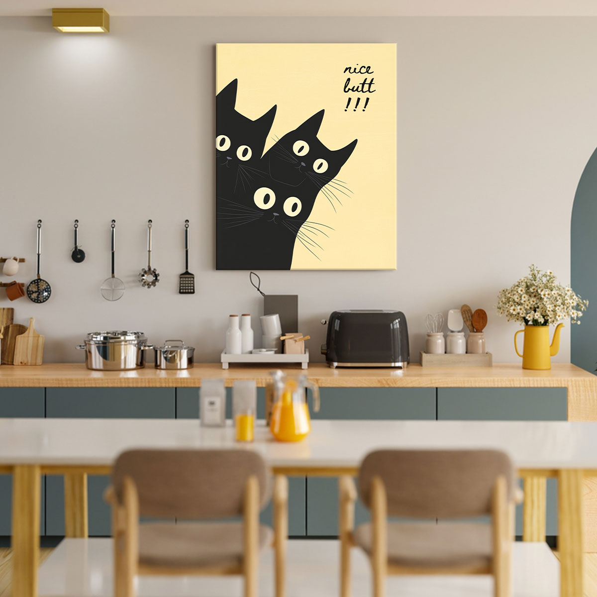 Cheeky Cat Quote Modern Wall Artwork