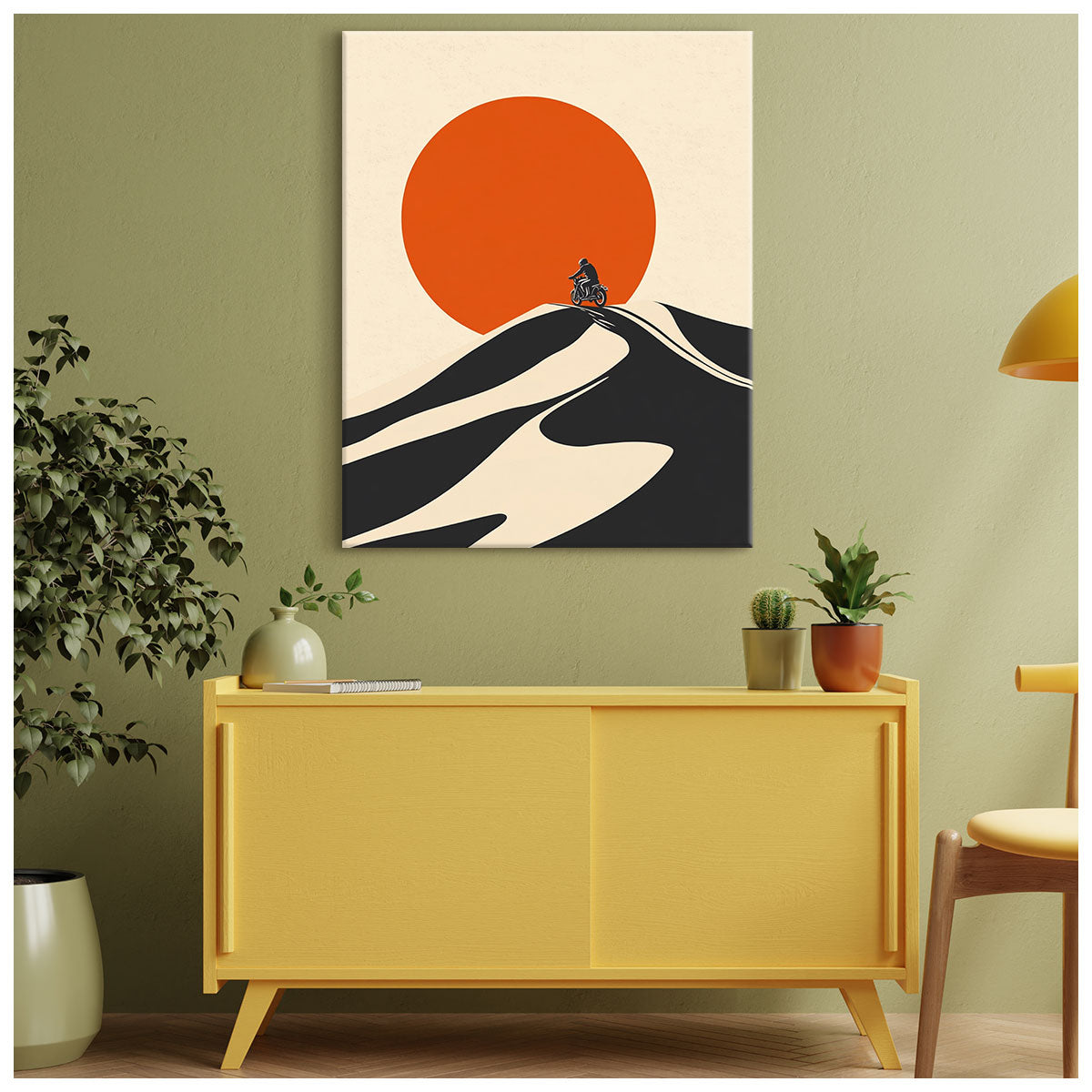 Adventure Rider Sunset Abstract Wall Art