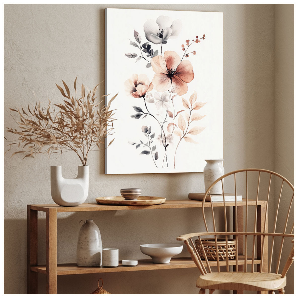 Botanical Watercolor - Minimalist Canvas Wall Art