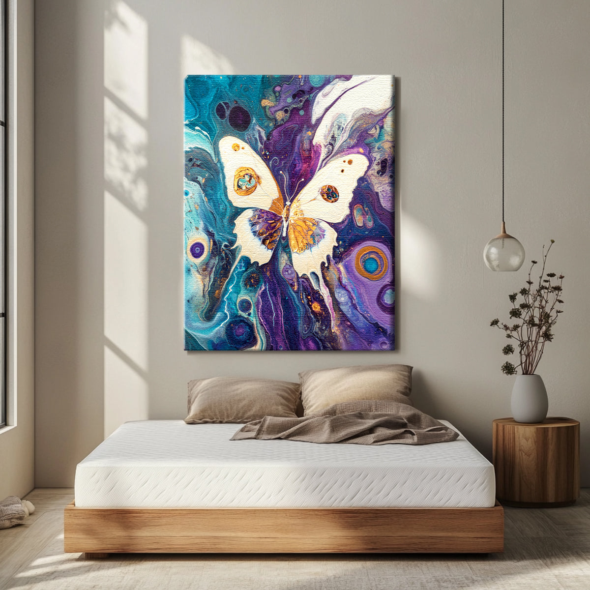 Ethereal Flight Fluid Art Abstract Canvas Wall Art