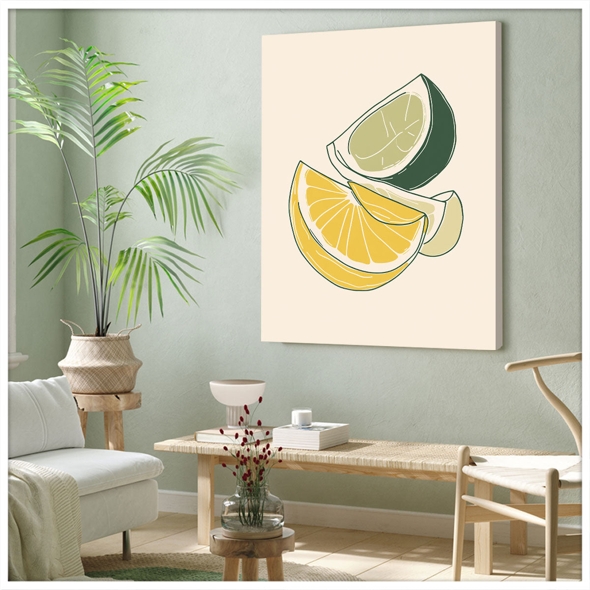 Lemon And Lime Slices Abstract Wall Art