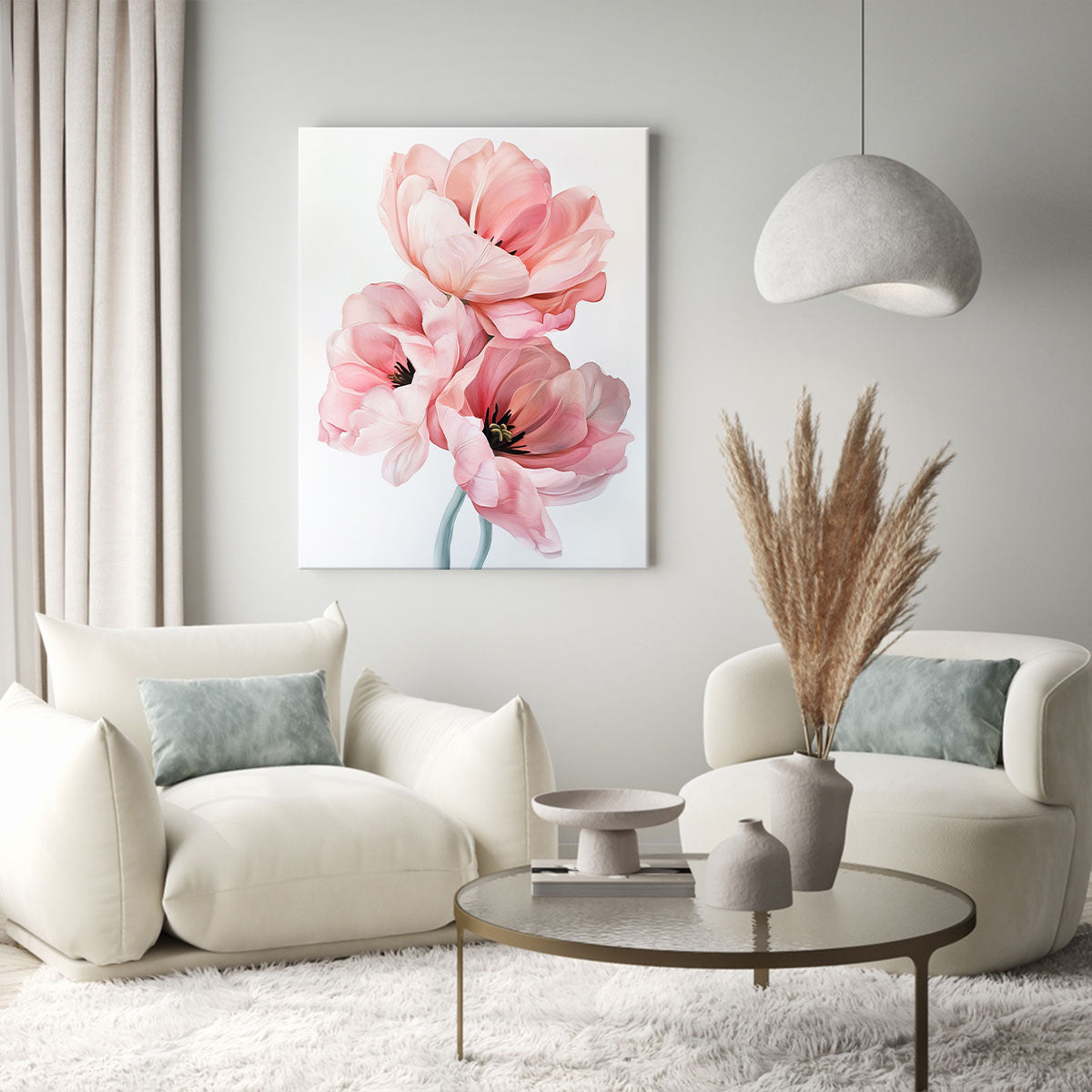 Pastel Tulip Minimalistic Flower Art
