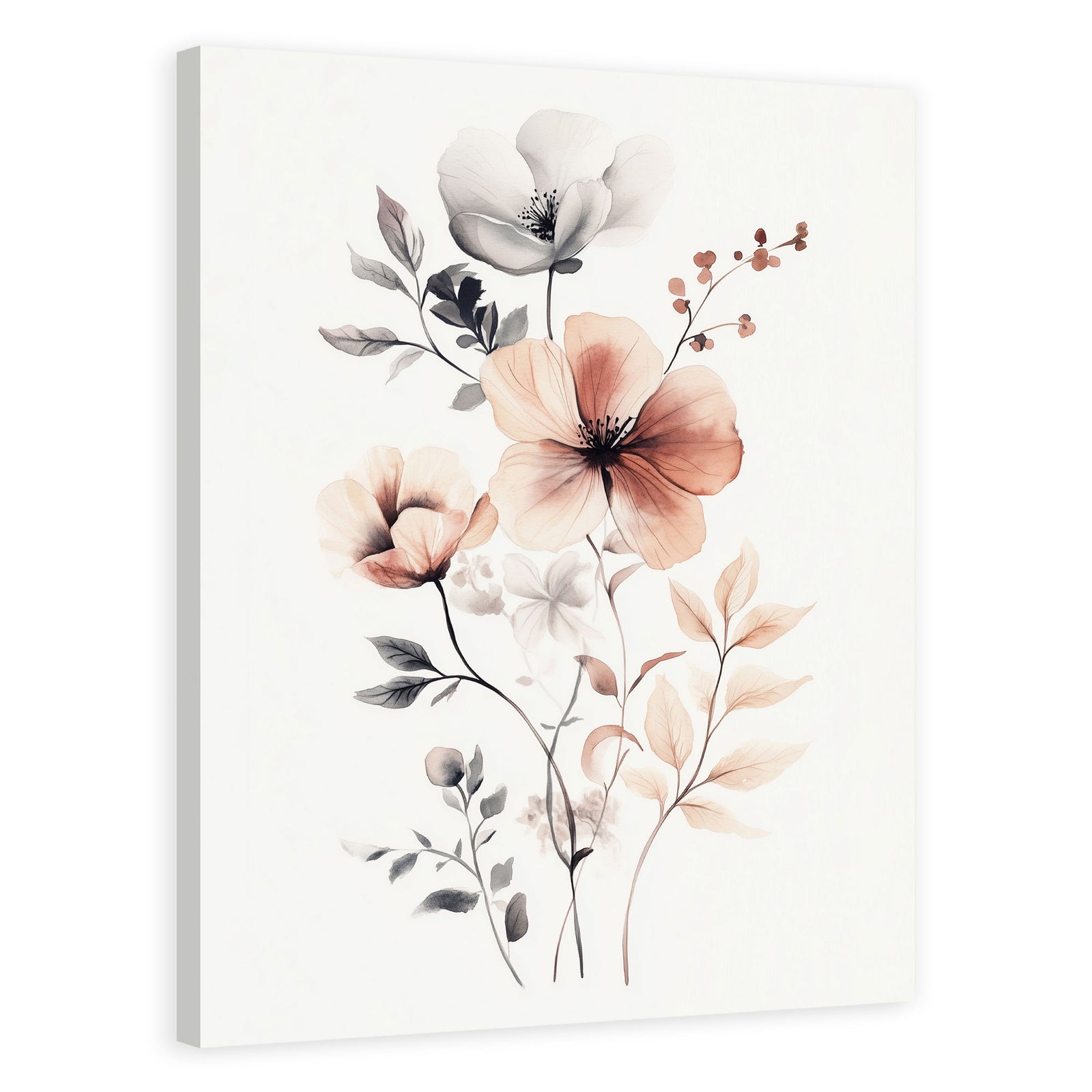Botanical Watercolor - Minimalist Canvas Wall Art