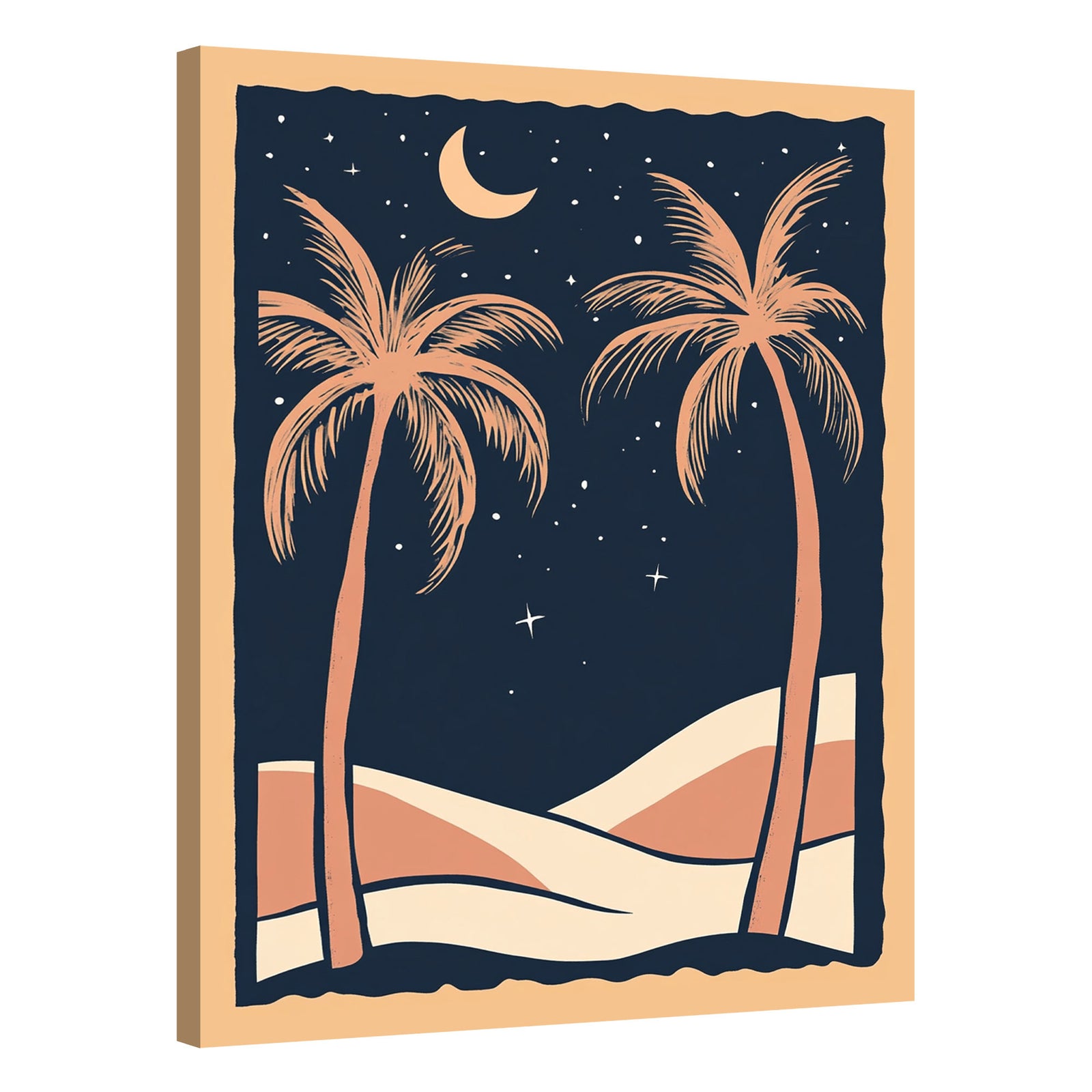 Nighttime Beach Art Boho Wall Decor